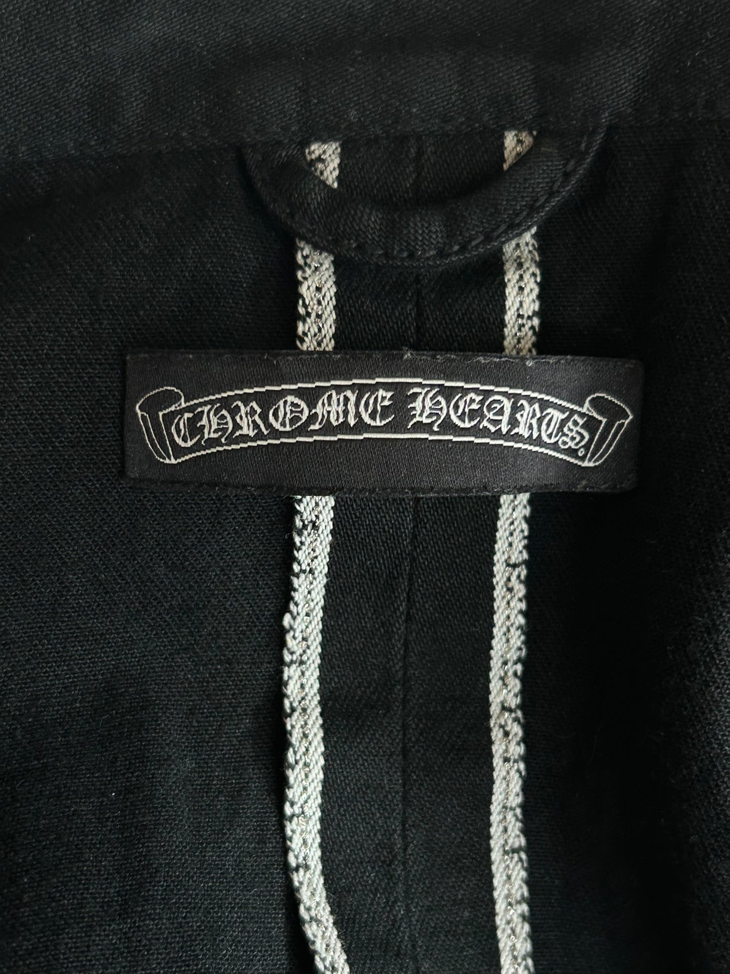 Chrome Hearts Black & White Cross Patch Denim Jacket