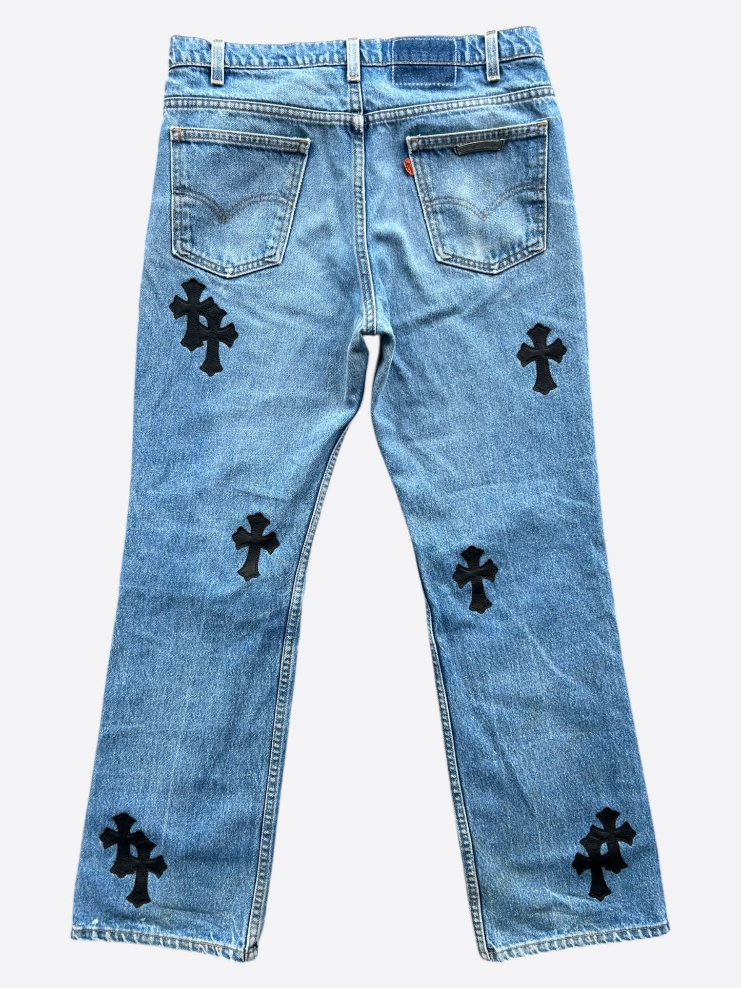 Chrome Hearts Levis Blue & Black Cross Patch Jeans
