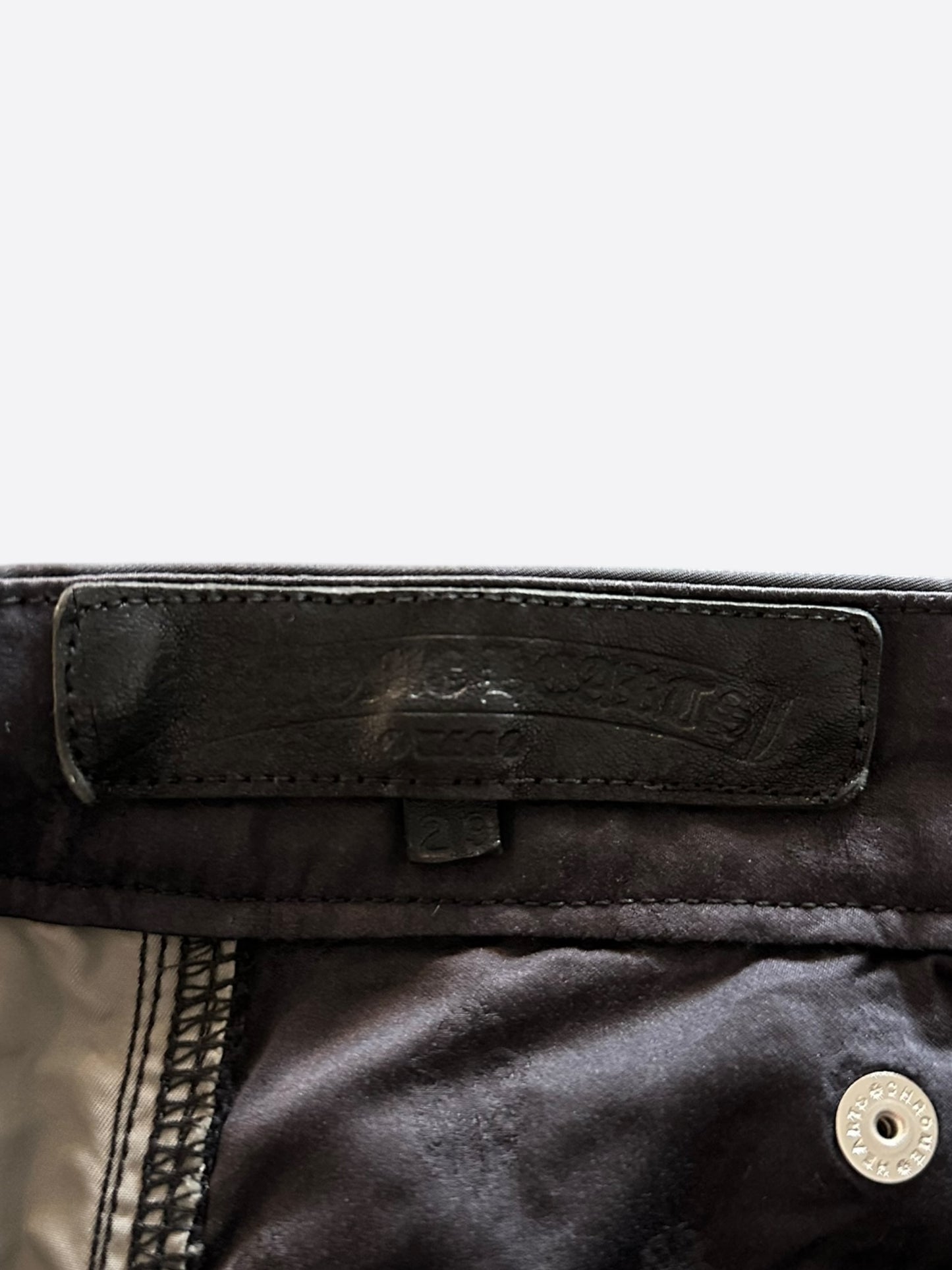 Chrome Hearts Black Nylon & Leather Carpenter Pants