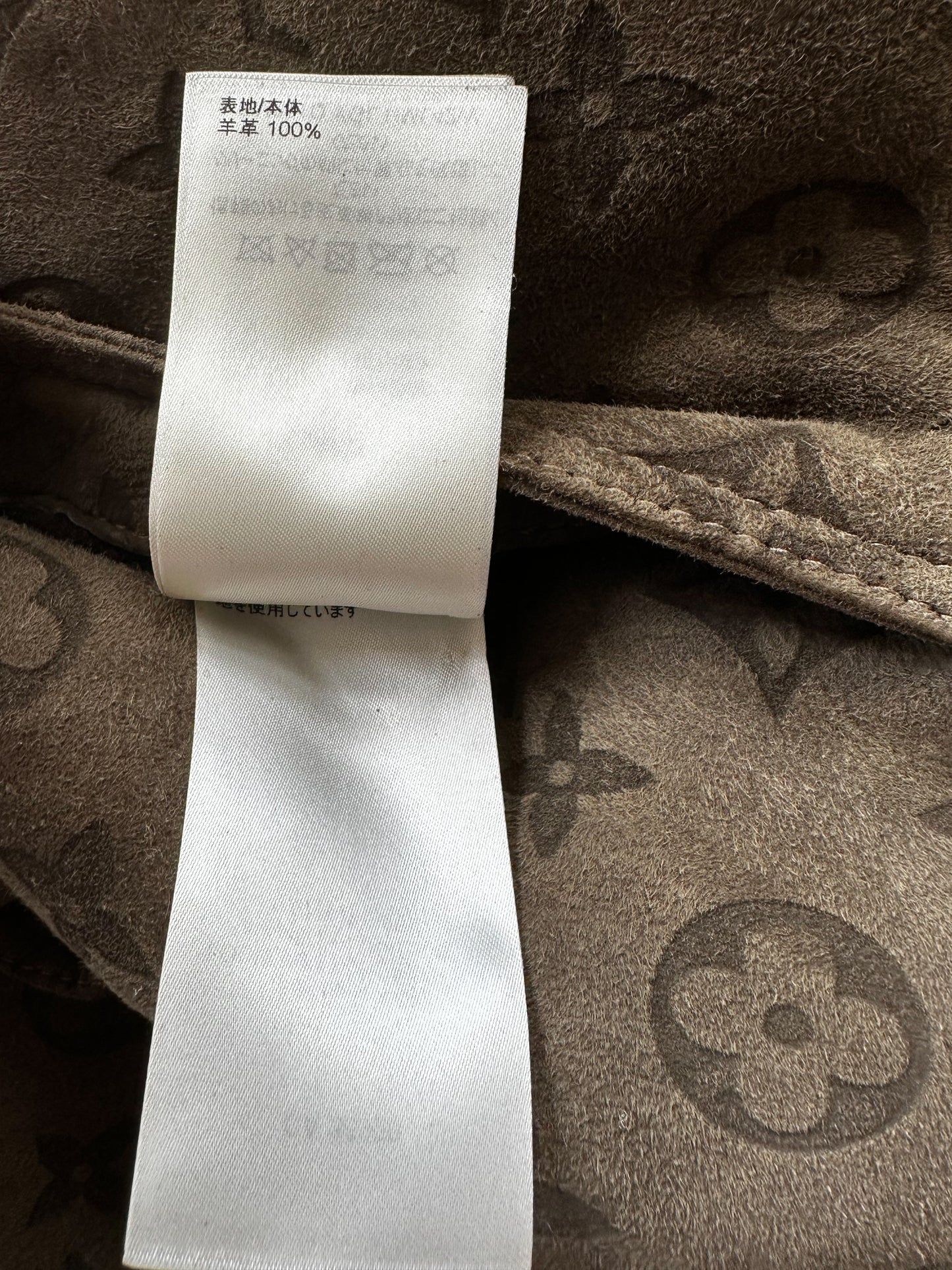 Louis Vuitton Olive Monogram Shearling Jacket
