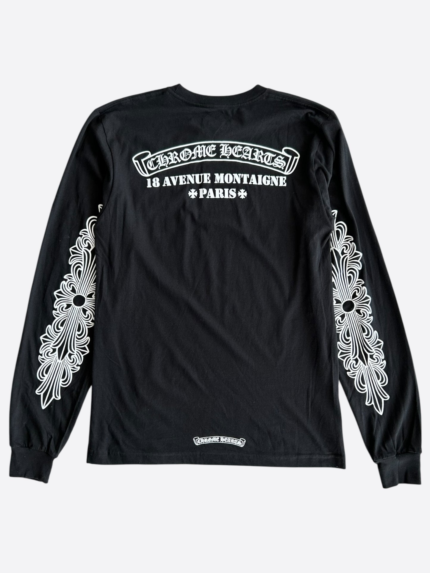 Chrome Hearts Black & White Paris Exclusive Fleur Longsleeve T-Shirt