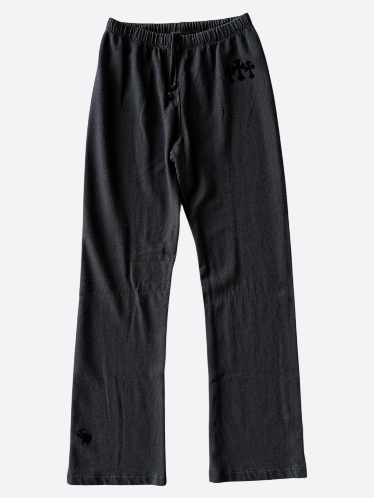 Chrome Hearts Black Velour Triple Cross Women's Sweatpants