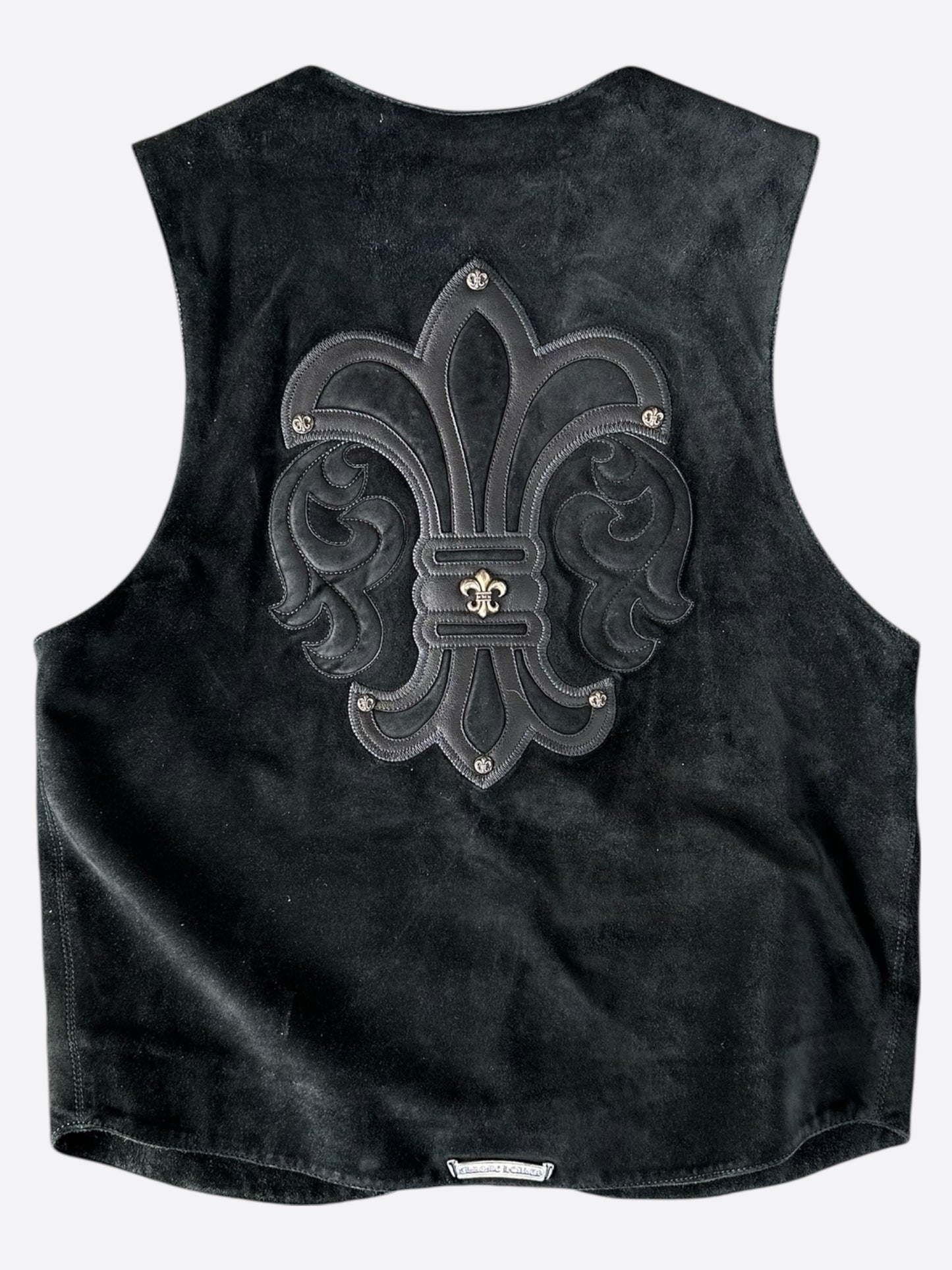 Chrome Hearts Black Suede Fleur Vest