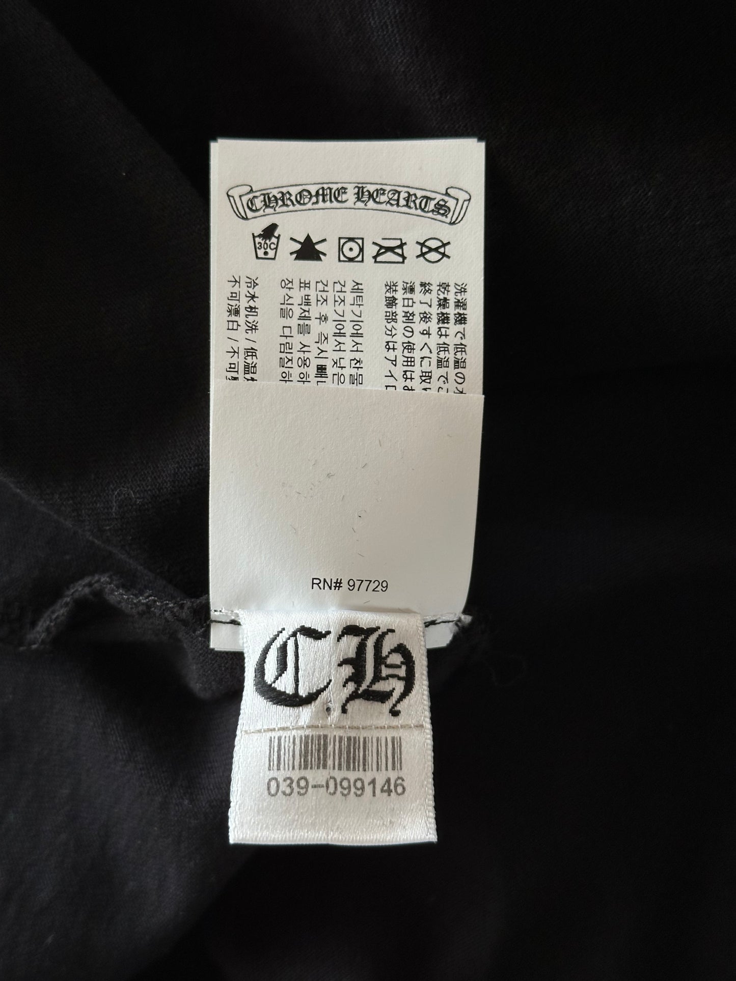 Chrome Hearts Black Velour Triple Cross Women's Longsleeve T-Shirt
