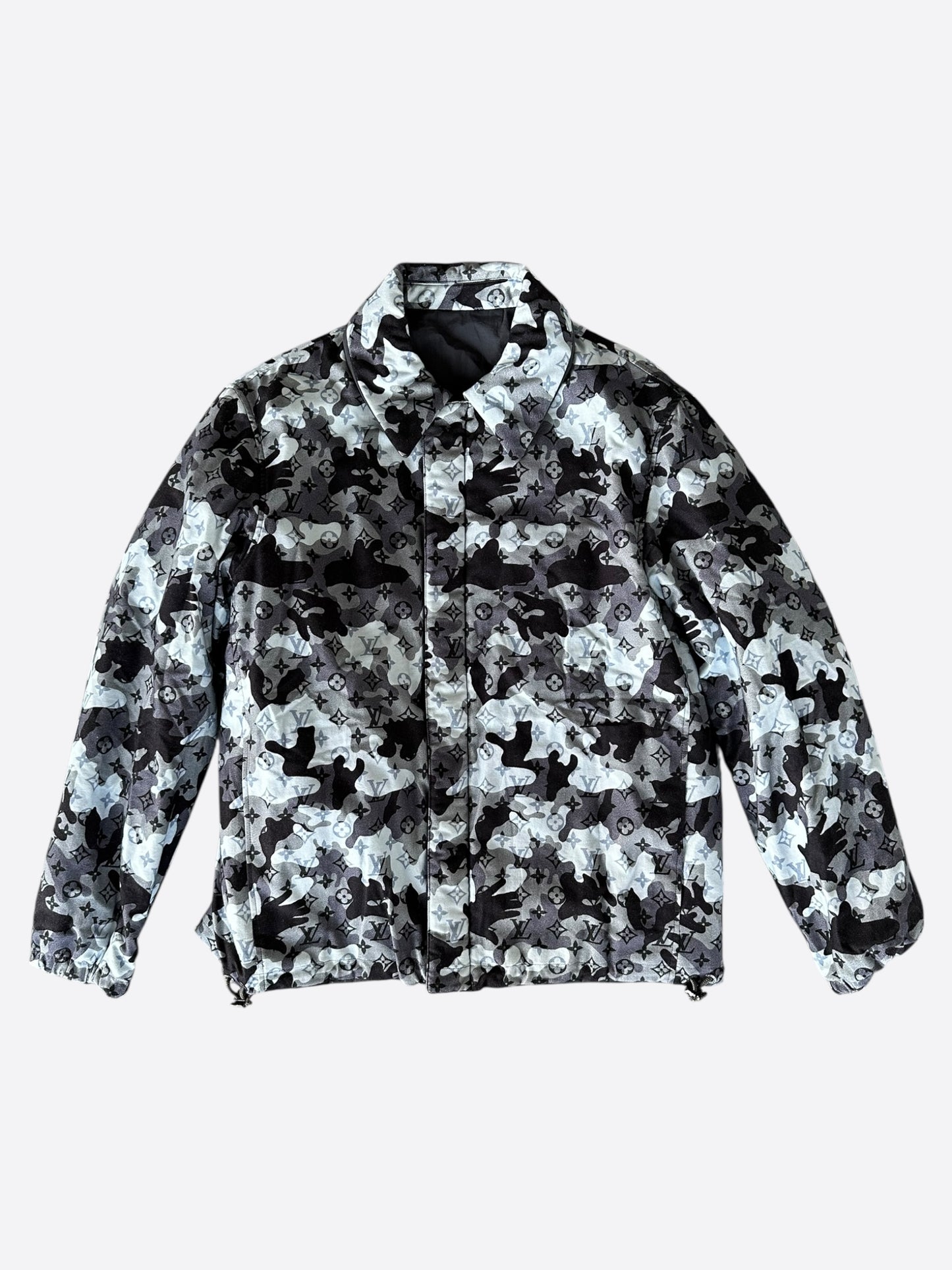 Louis Vuitton Navy Camouflage Monogram Reversible Jacket