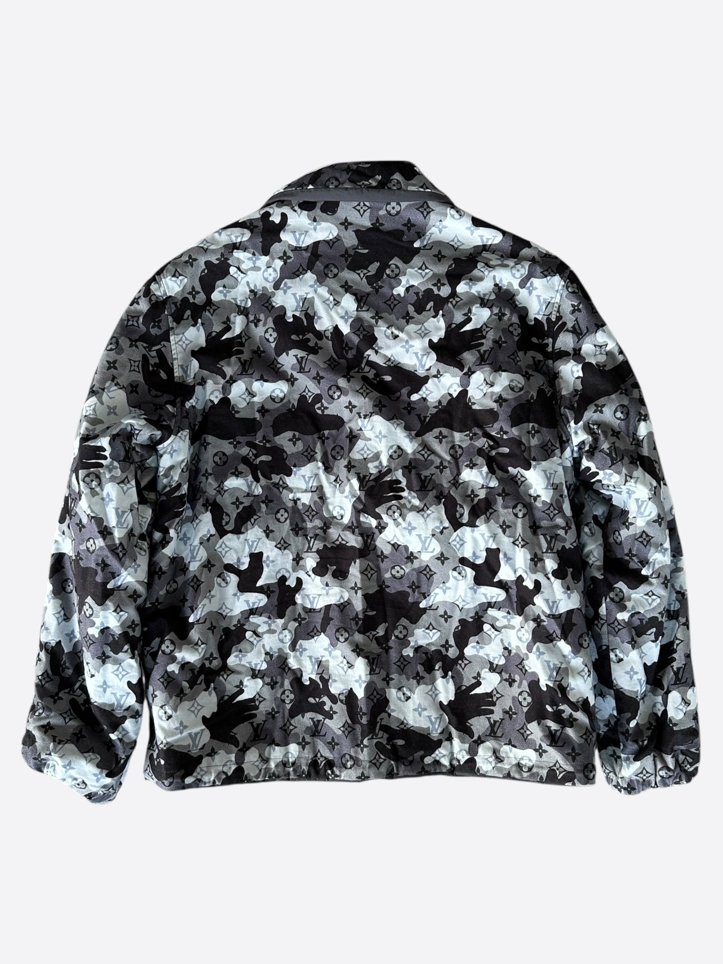 Louis Vuitton Navy Camouflage Monogram Reversible Jacket