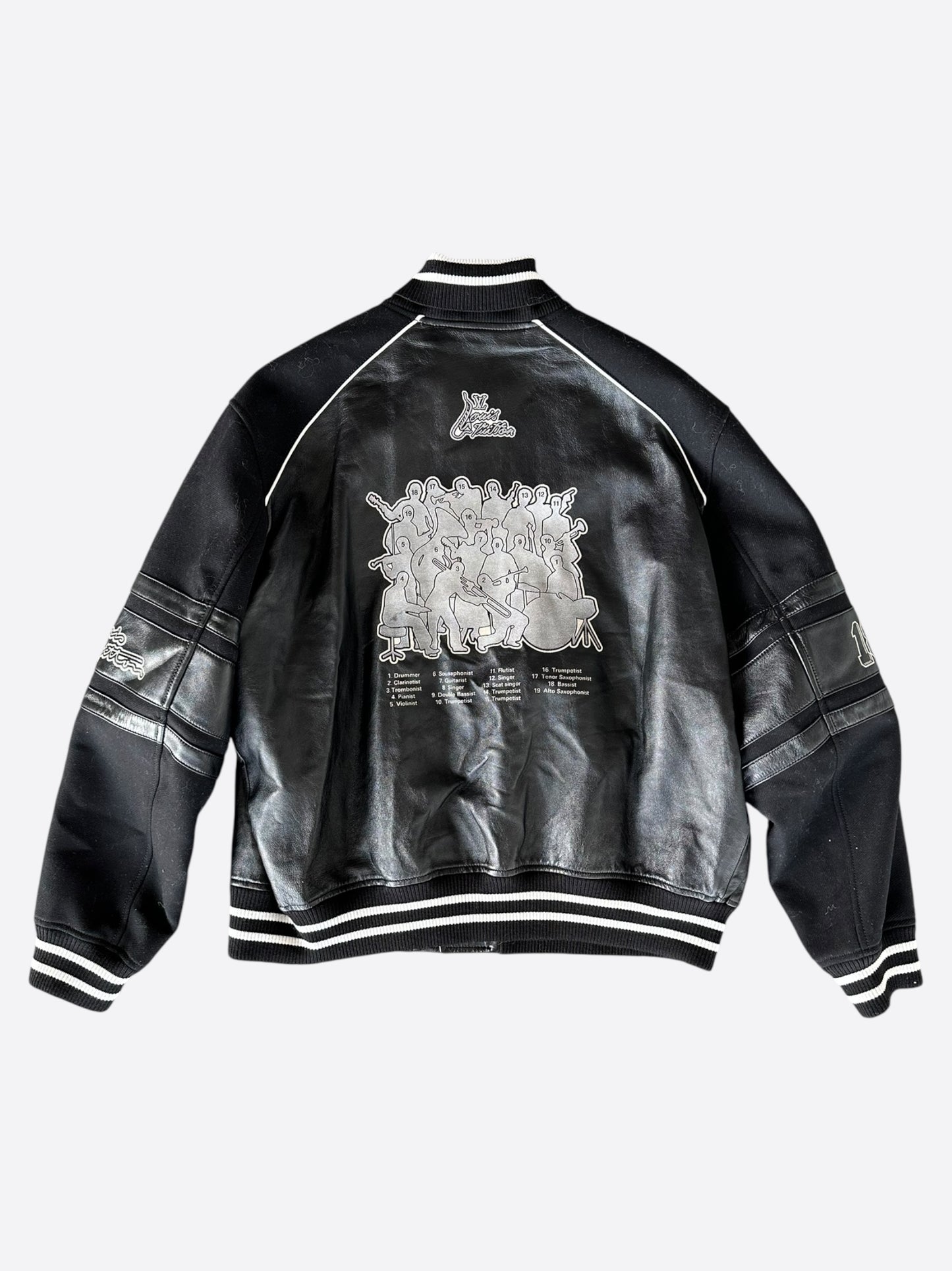 Louis Vuitton Black Leather Varsity Jacket