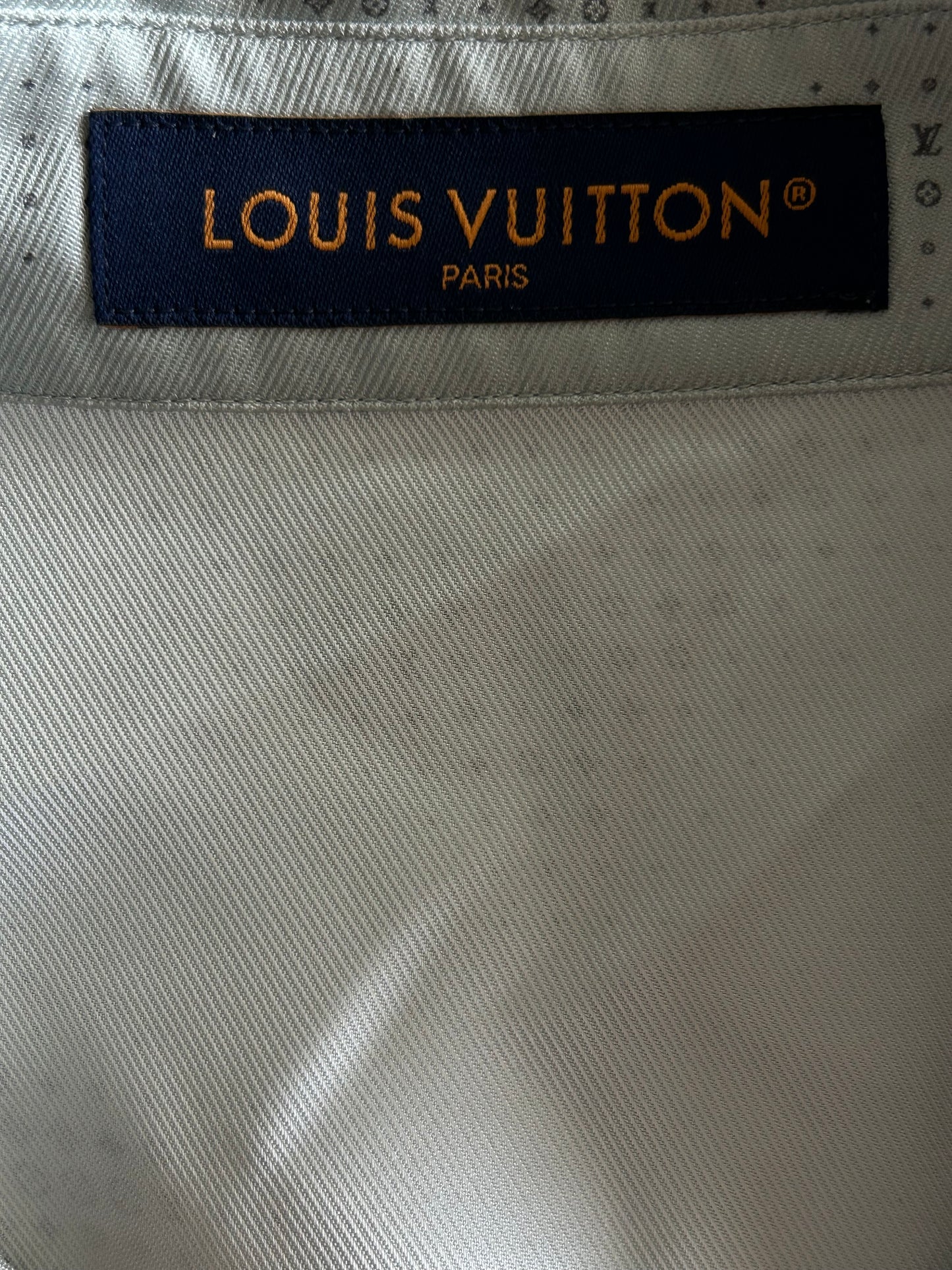 Louis Vuitton Grey LV Pixel Monogram Silk Button Up Shirt