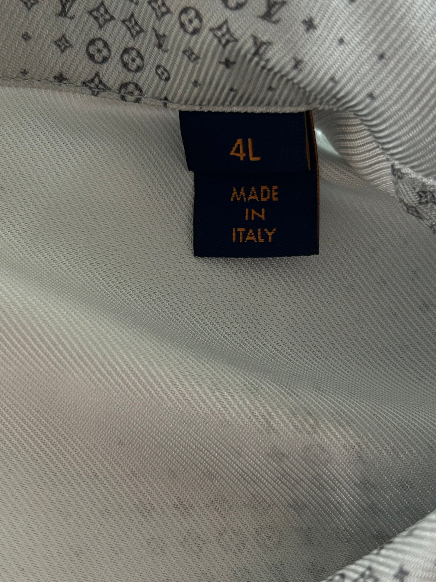 Louis Vuitton Grey LV Pixel Monogram Silk Button Up Shirt