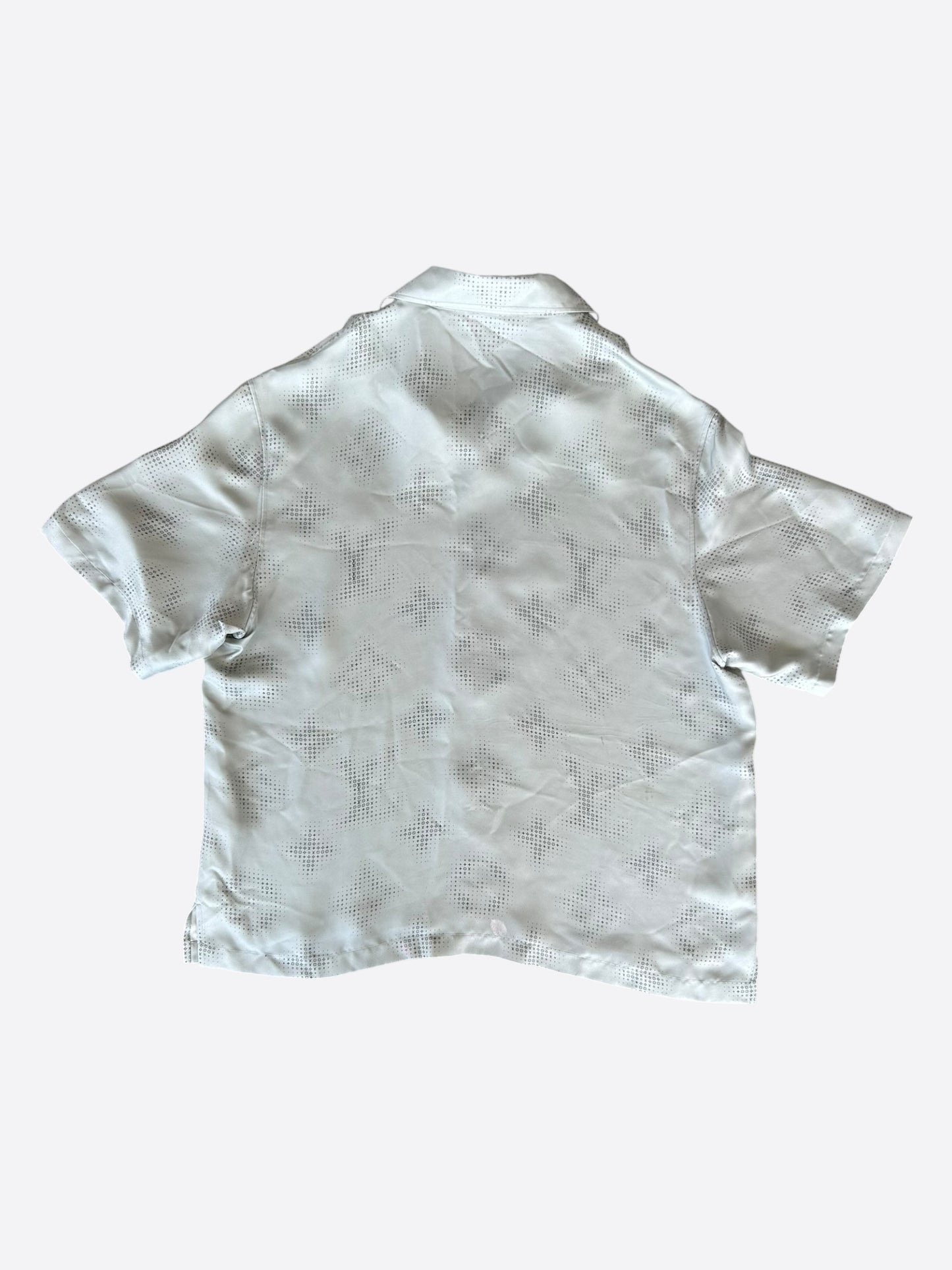 Louis Vuitton Grey LV Pixel Monogram Silk Button Up Shirt