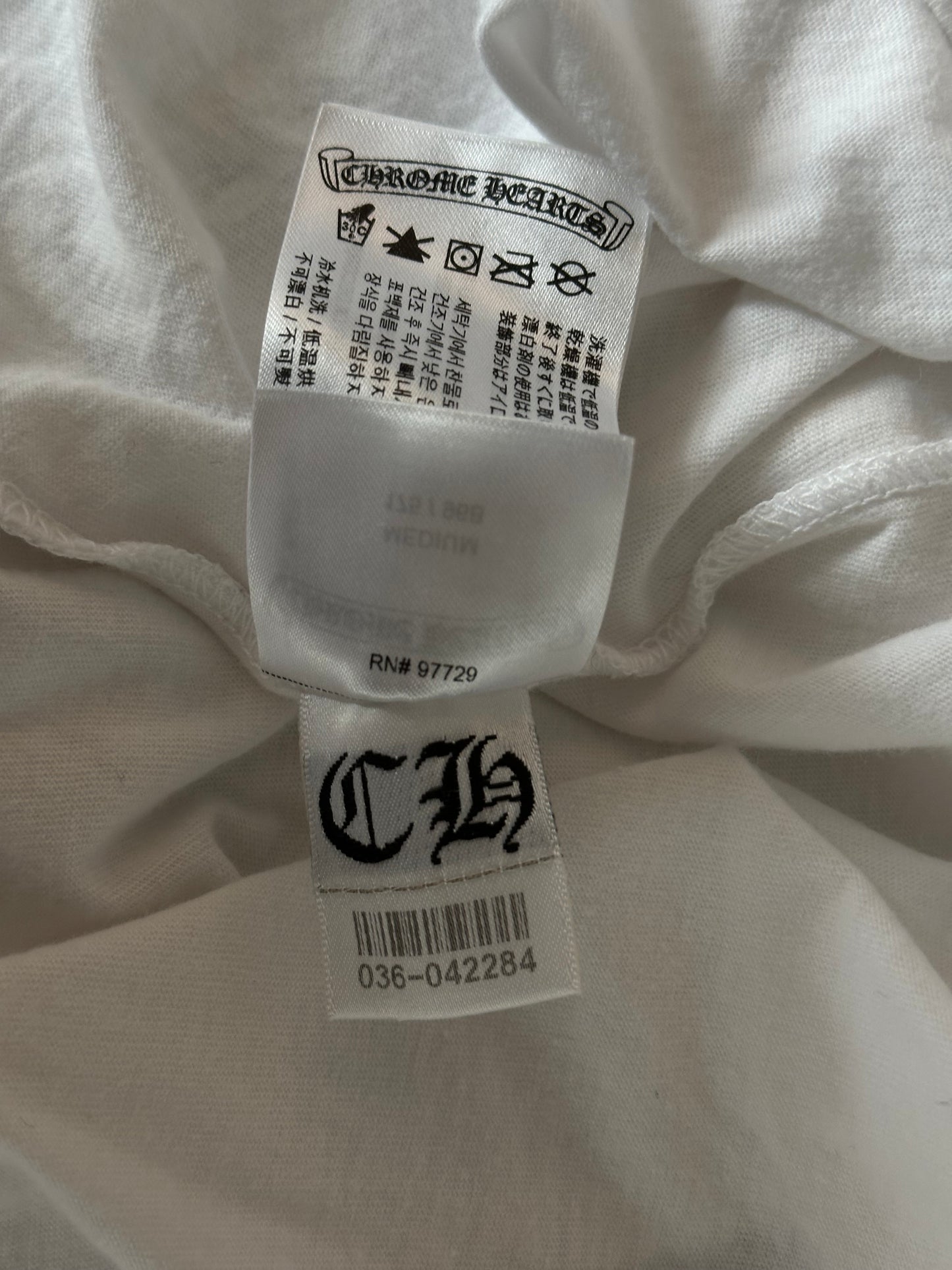 Chrome Hearts White & Purple Neck Logo T-Shirt