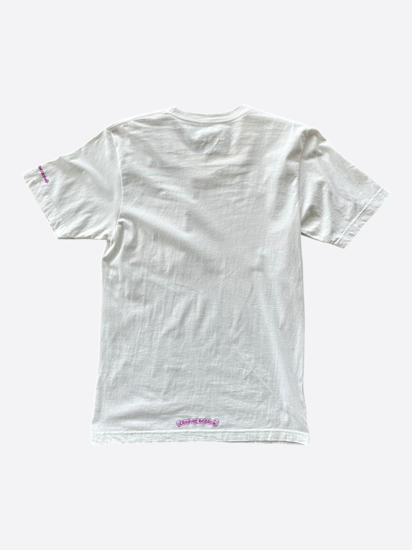Chrome Hearts White & Purple Neck Logo T-Shirt