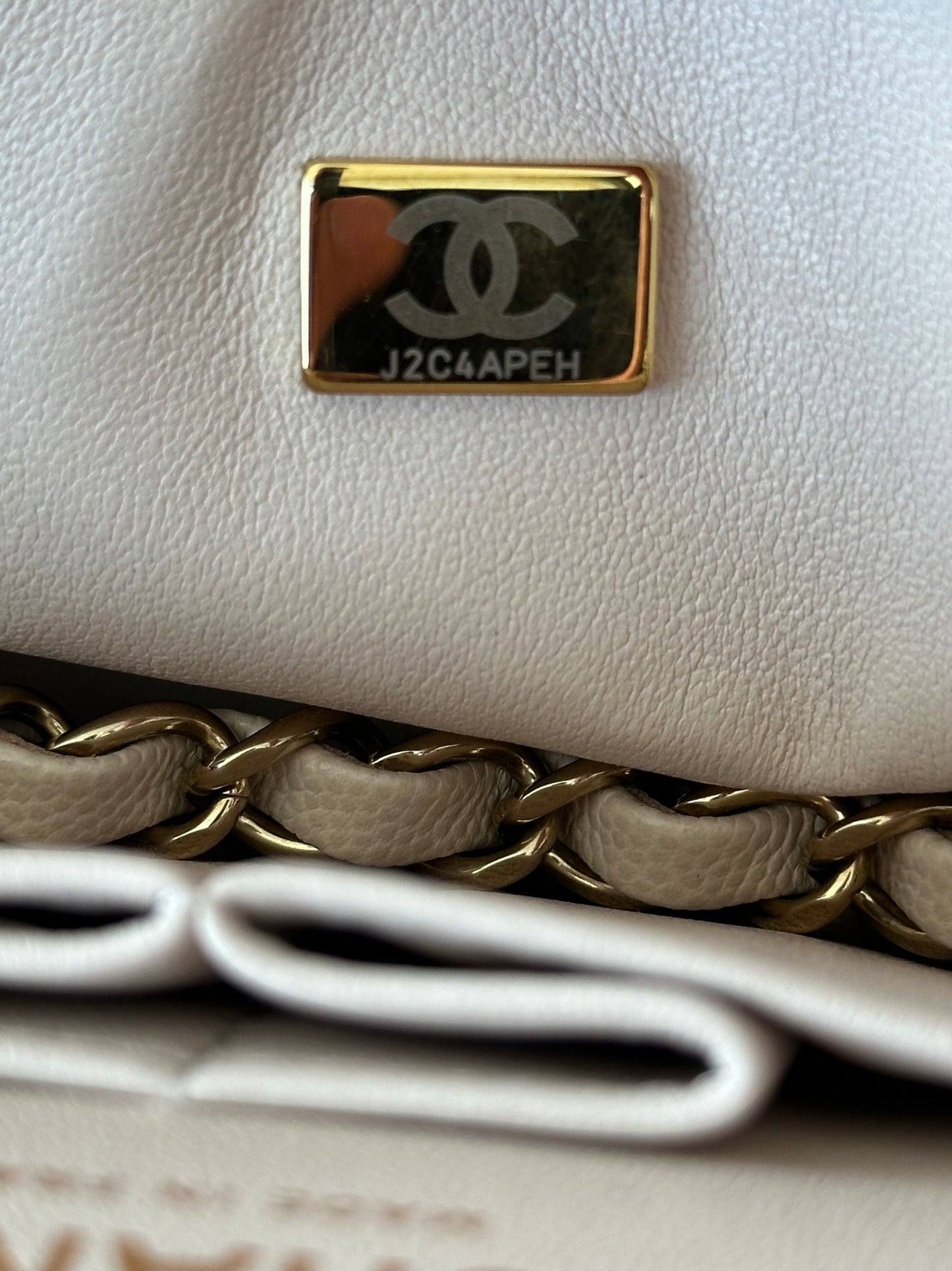 Chanel Beige Quilted Caviar Small Flap Bag