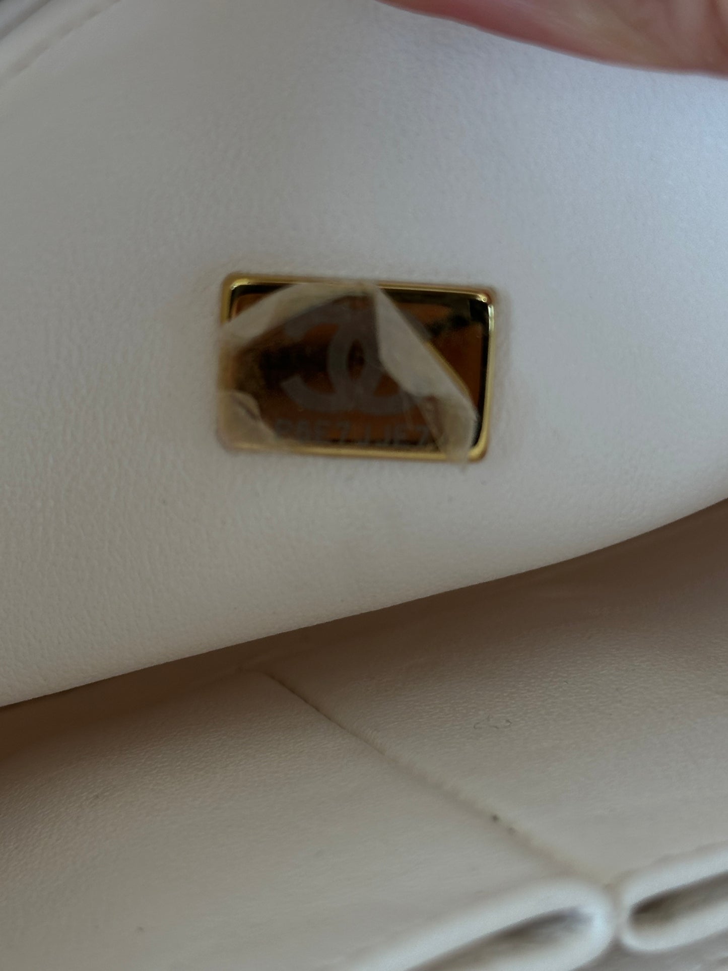 Chanel White Quilted Caviar Small Flap Bag
