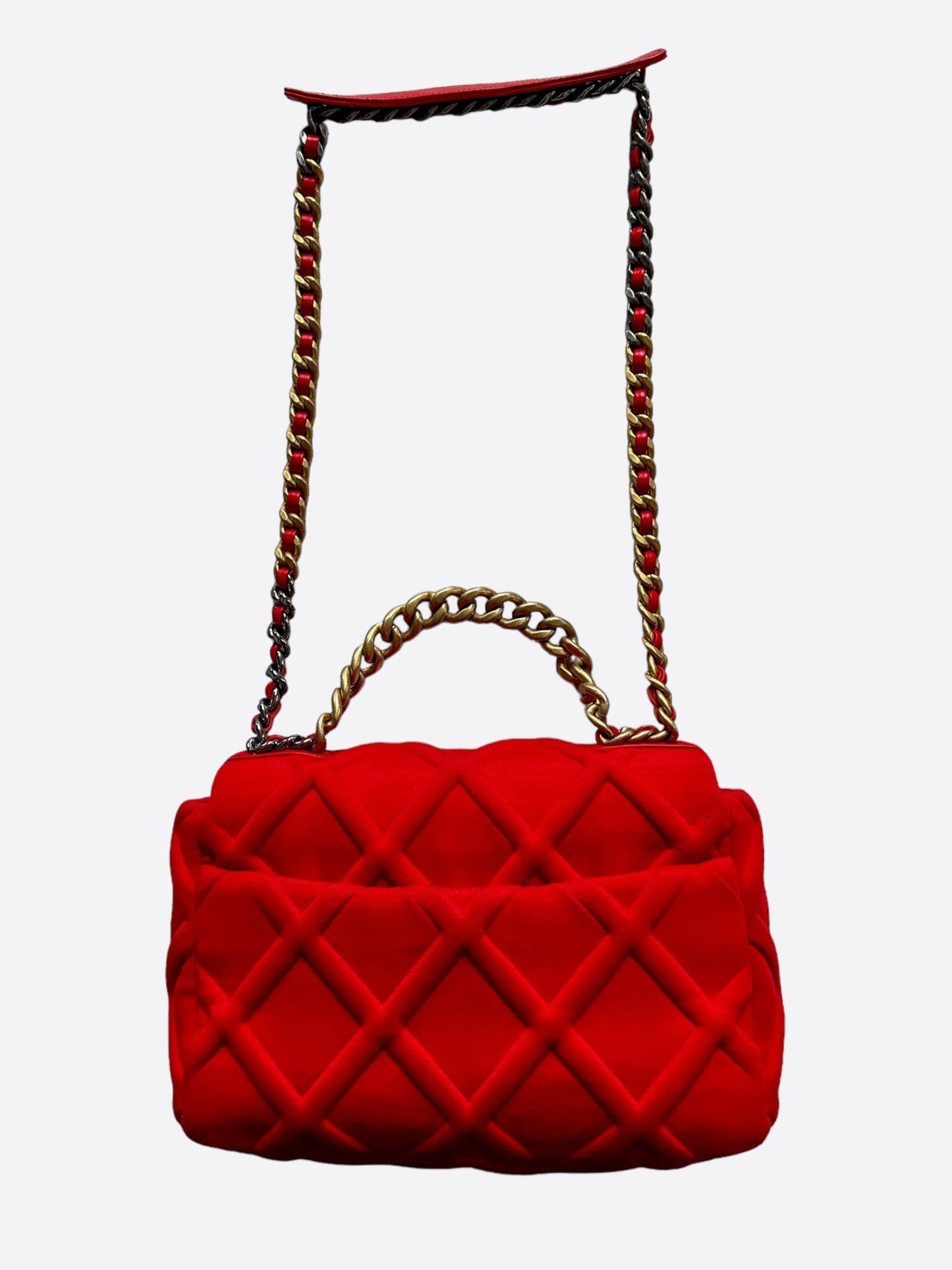 Chanel Red Large Jersey Maxi 19 Flap Bag