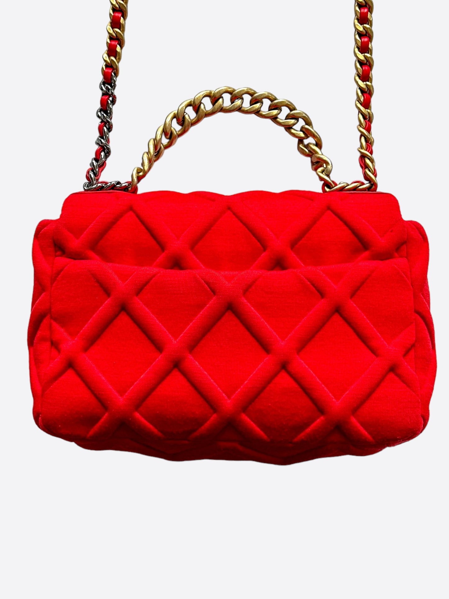 Chanel Red Large Jersey Maxi 19 Flap Bag