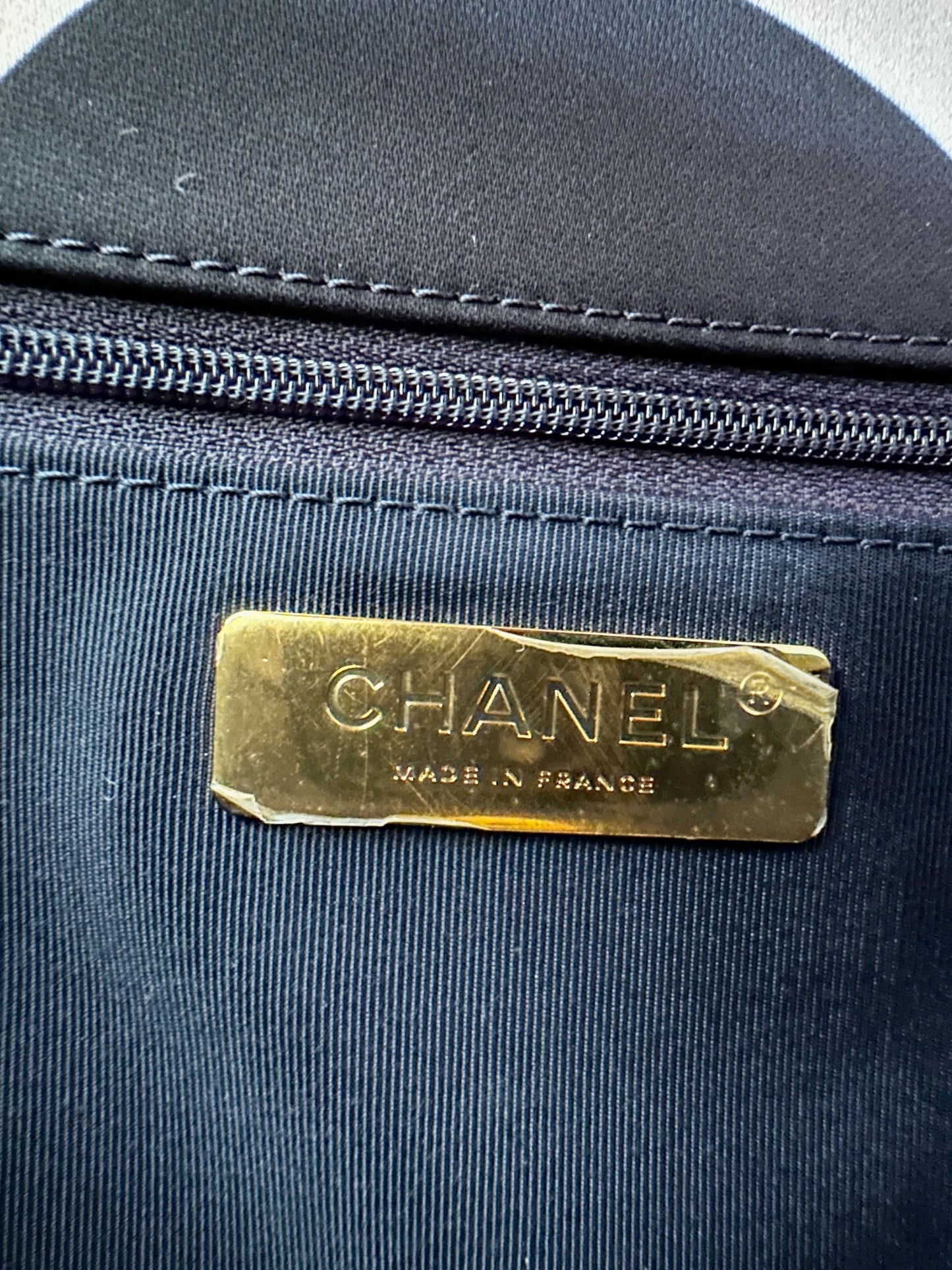 Chanel Black & White CC Fabric Medium Chanel 19 Flap Bag