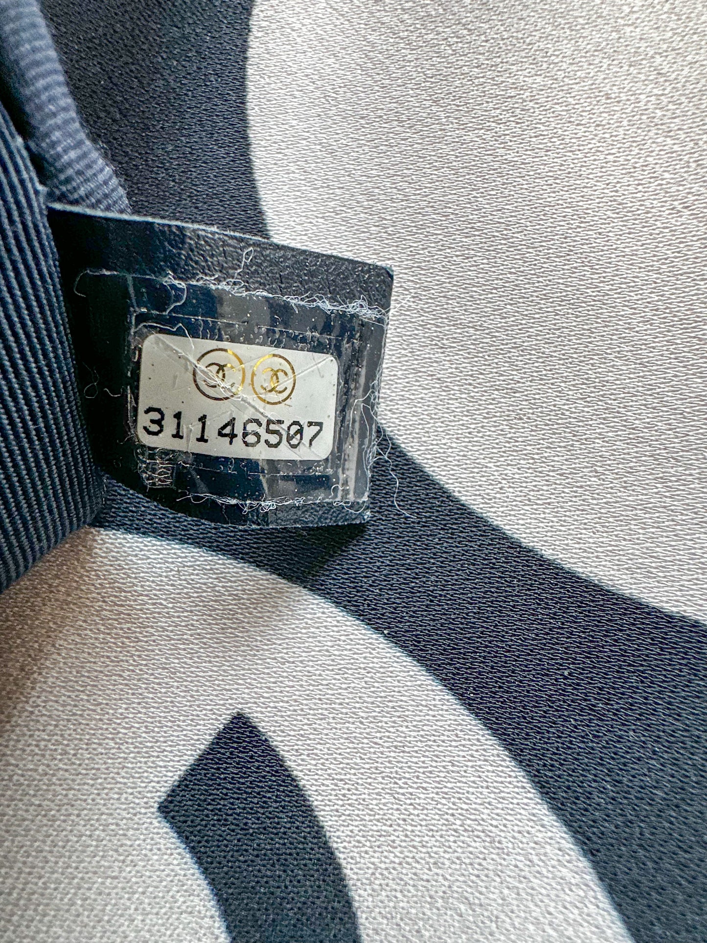 Chanel Black & White CC Fabric Medium Chanel 19 Flap Bag