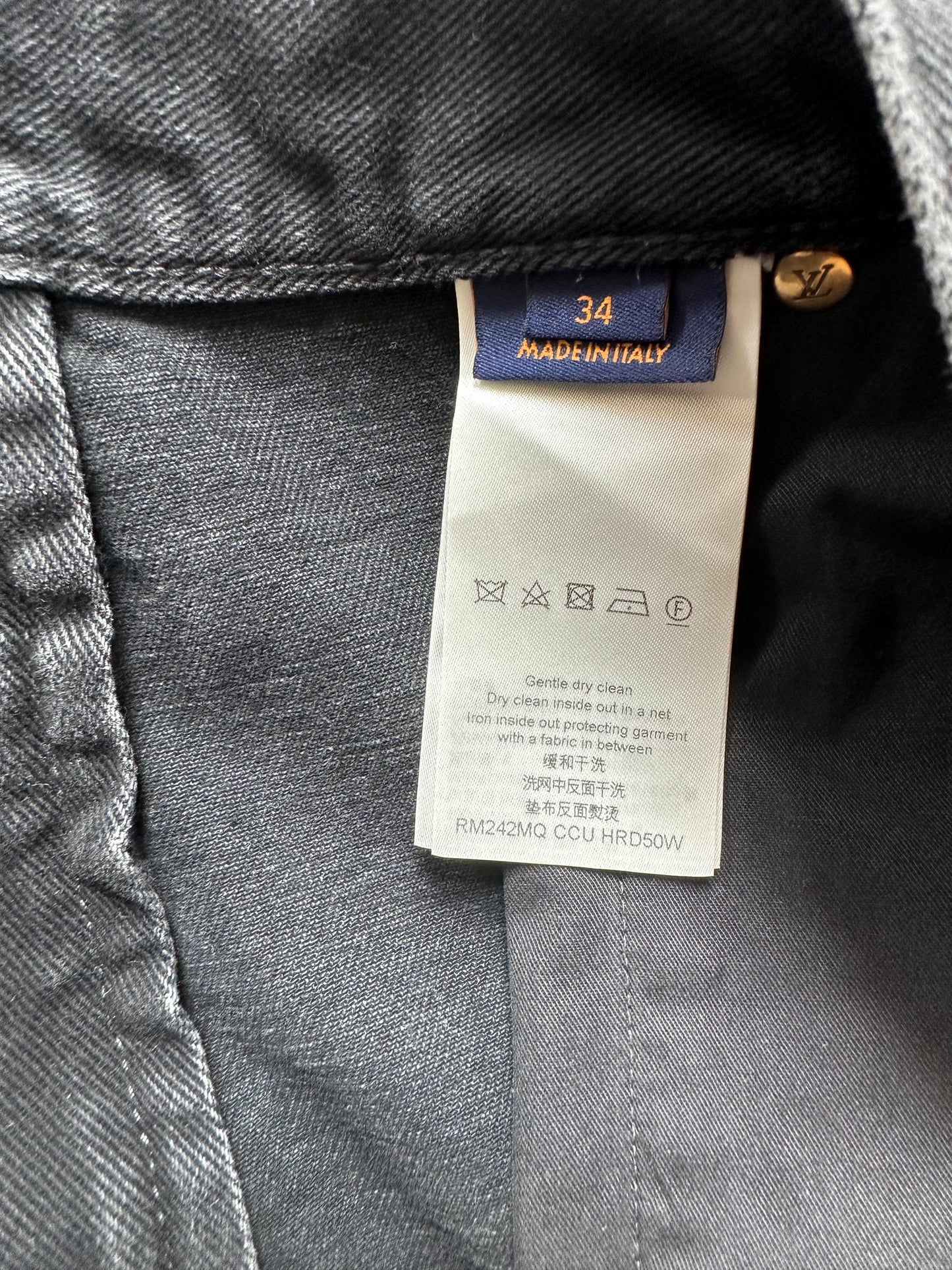 Louis Vuitton Washed Black Monogram Carpenter Shorts