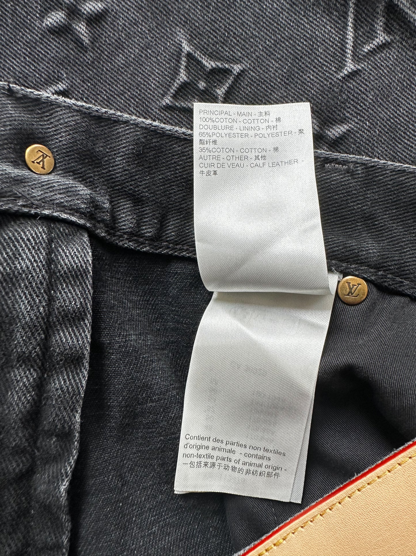 Louis Vuitton Washed Black Monogram Carpenter Shorts