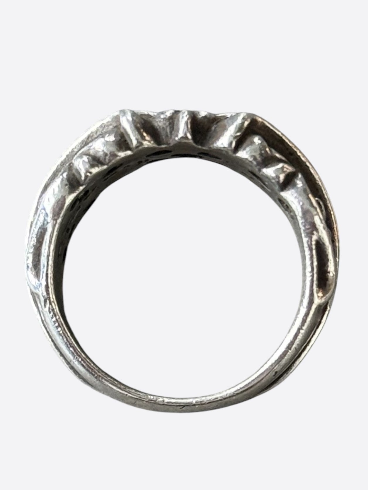 Chrome Hearts Silver & Diamond Floral Cross Ring
