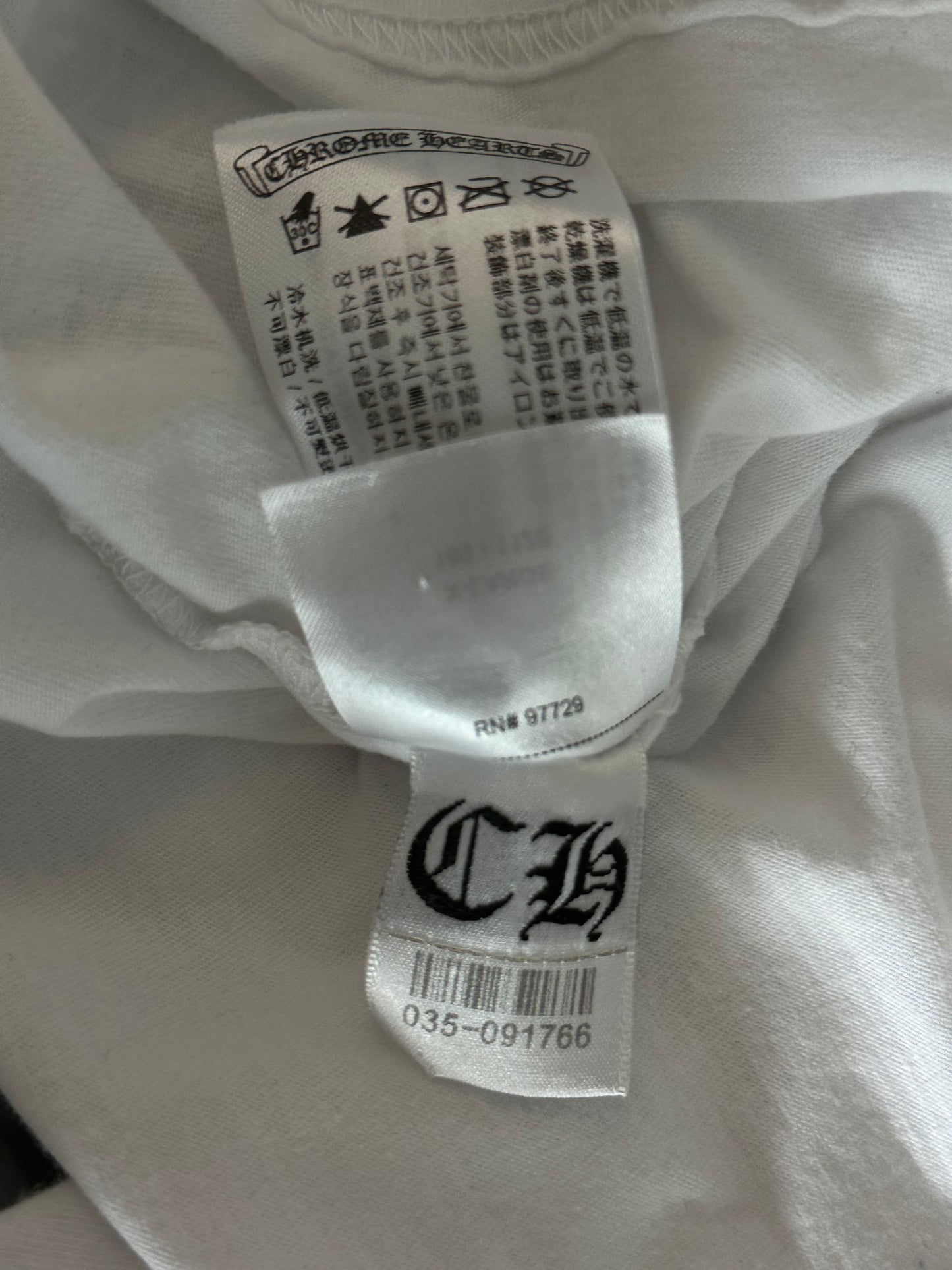 Chrome Hearts White Neck Logo Longsleeve T-Shirt