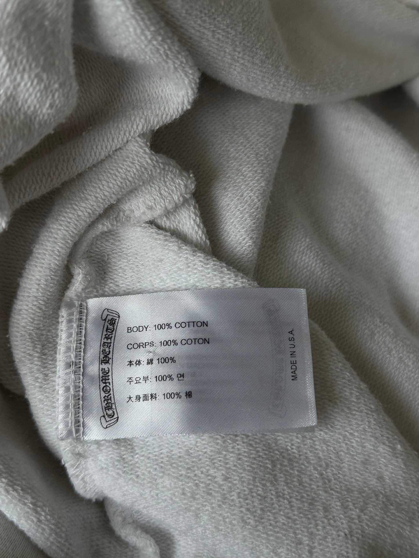 Chrome Hearts White & Black Cross Jacquard Horseshoe Logo Hoodie