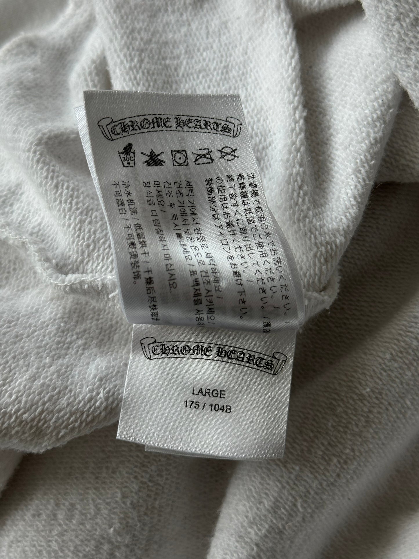Chrome Hearts White & Black Cross Jacquard Horseshoe Logo Hoodie