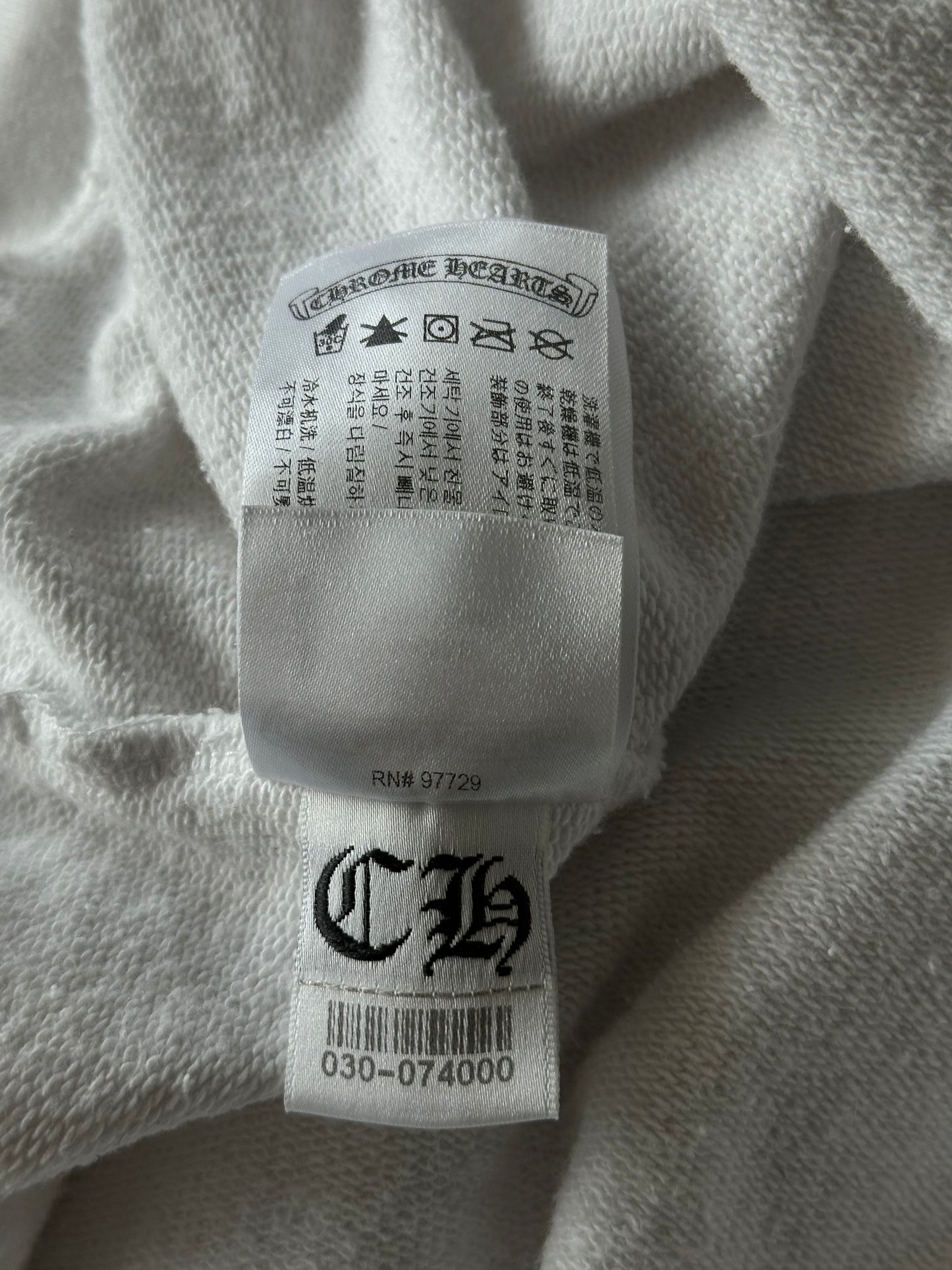 Chrome Hearts White & Black Cross Jacquard Horseshoe Logo Hoodie