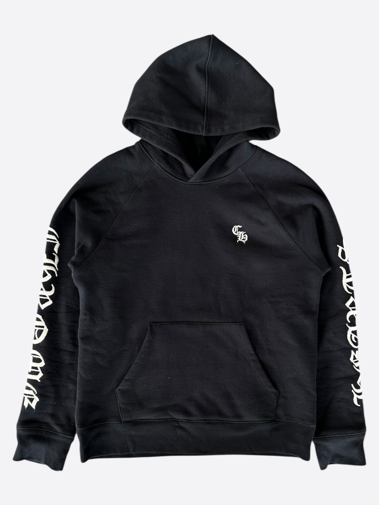 Chrome Hearts Black & White Embroidered Logo Hoodie