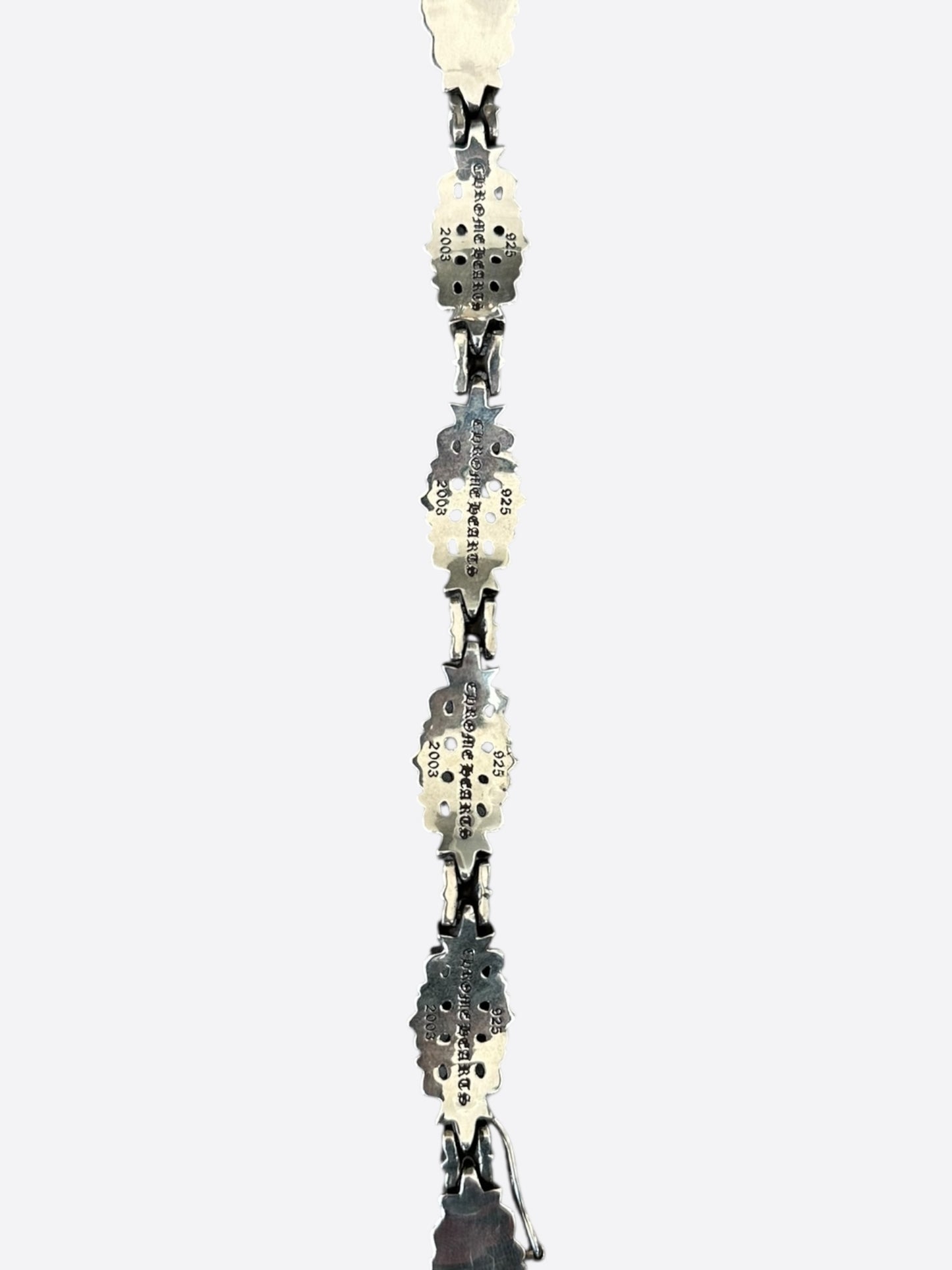 Chrome Hearts Silver Floral Cross Bracelet