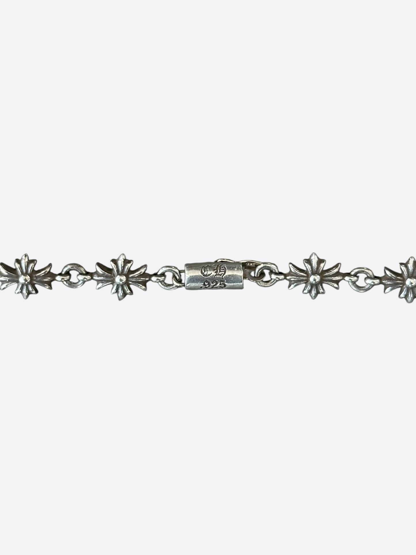 Chrome Hearts Silver Tiny E Heart Necklace