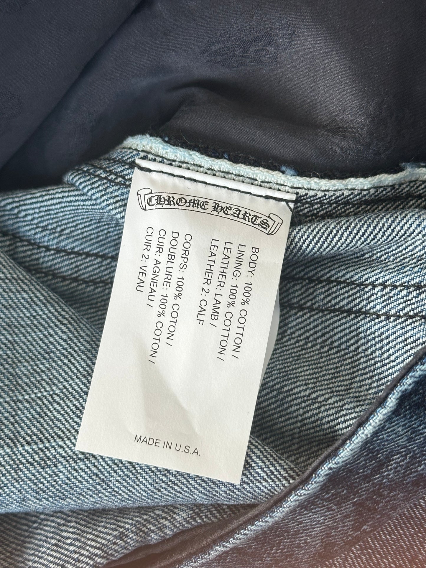 Chrome Hearts Blue, Zebra & Black Cross Patch Carpenter Jeans