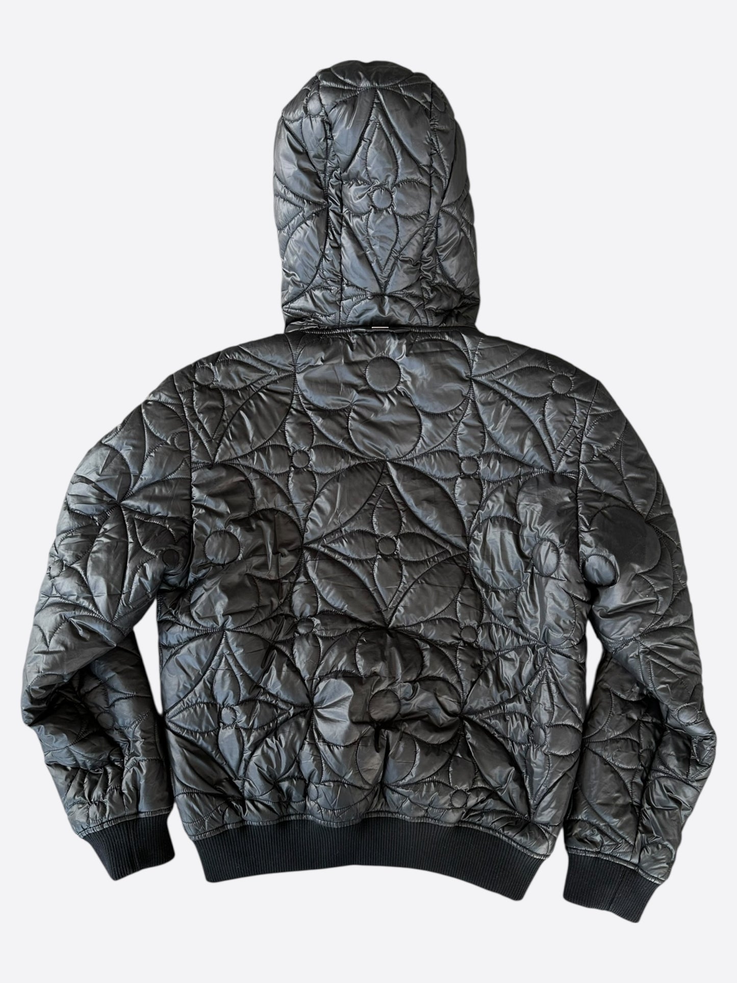Louis Vuitton Black Flower Monogram Puffer Jacket
