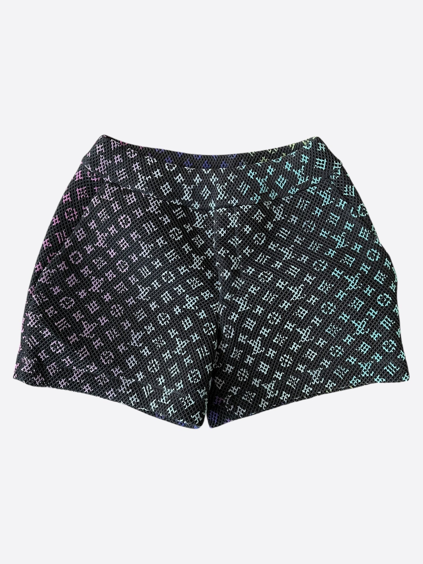 Louis Vuitton Black Rainbow Monogram Mesh Shorts