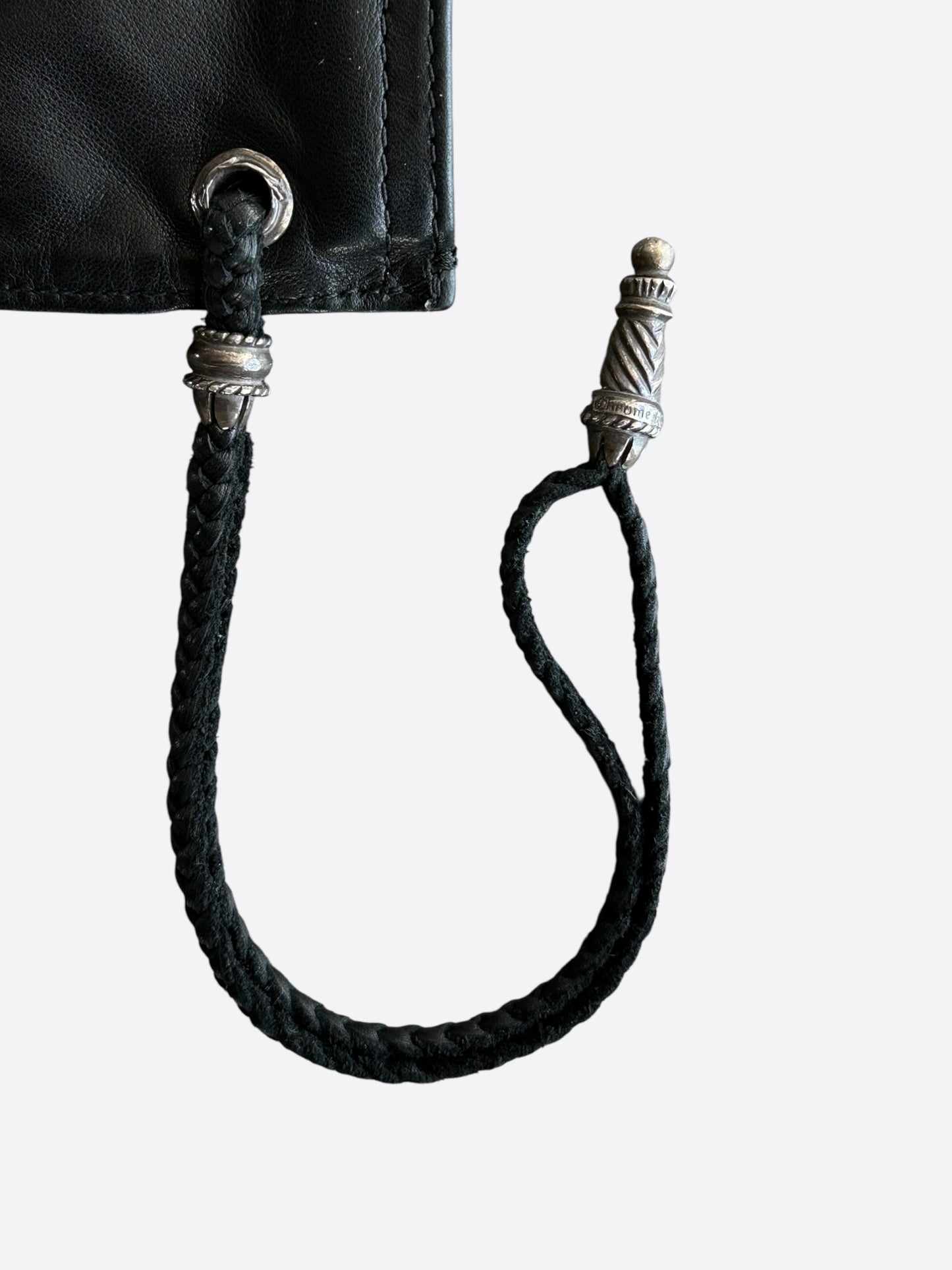 Chrome Hearts Black Fleur Leather Pouch