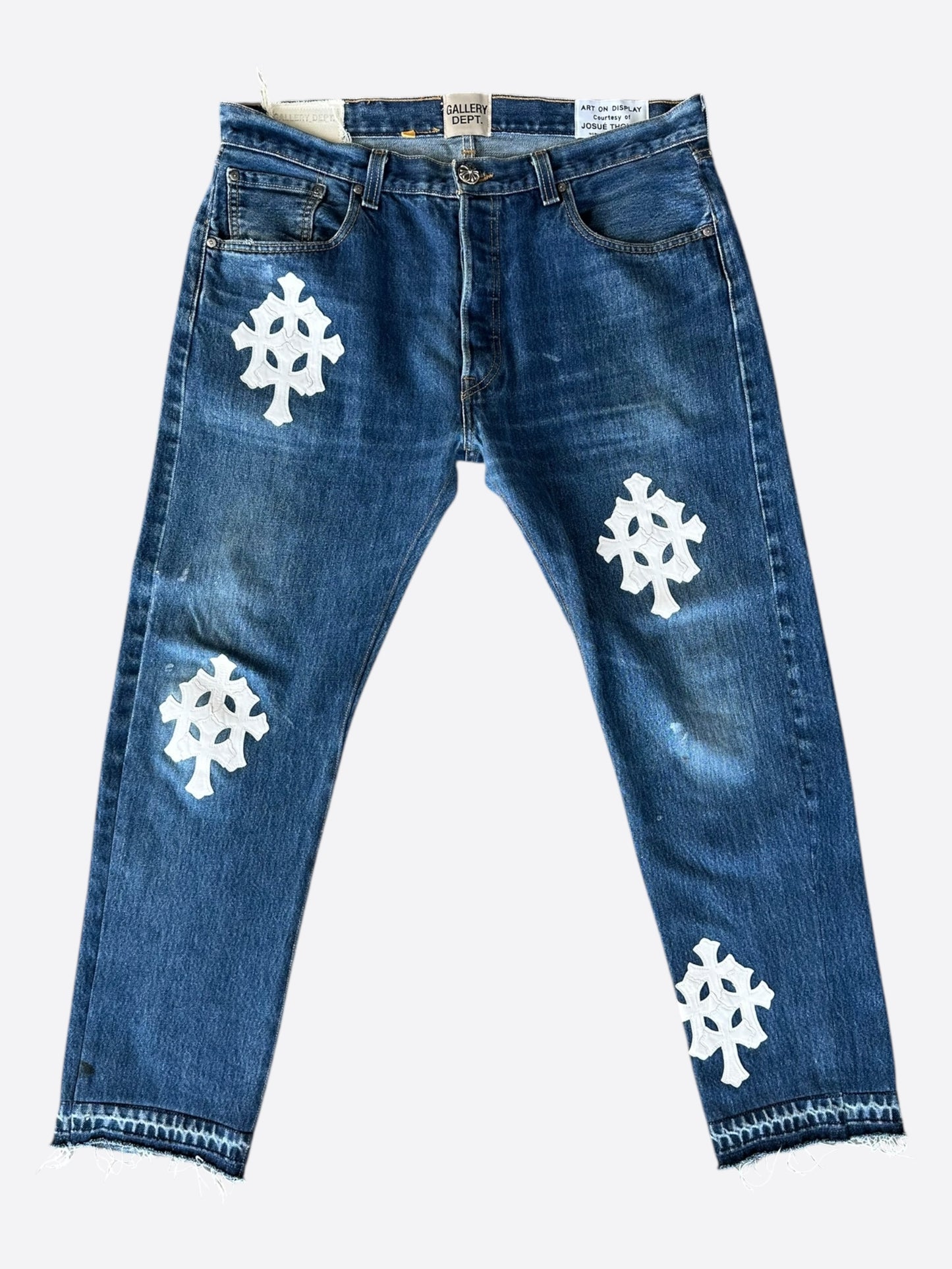 Chrome Hearts Gallery Dept Levi's Blue & White Cross Patch Jeans