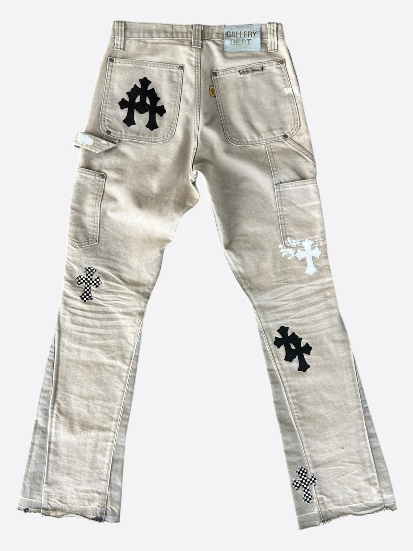 Chrome Hearts Gallery Dept Beige & Mixed Cross Patch Carpenter Pants