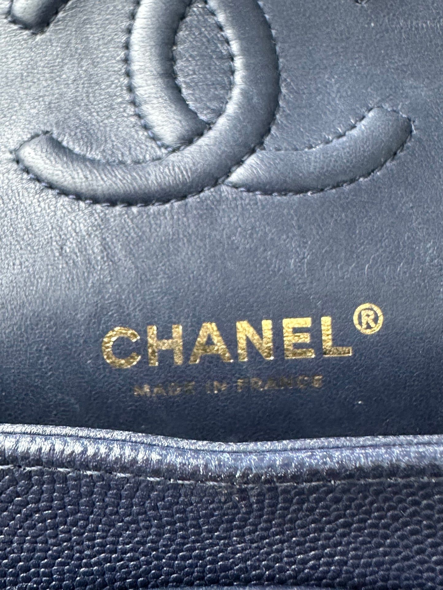 Chanel Navy Blue Caviar Quilted Medium Flap Bag