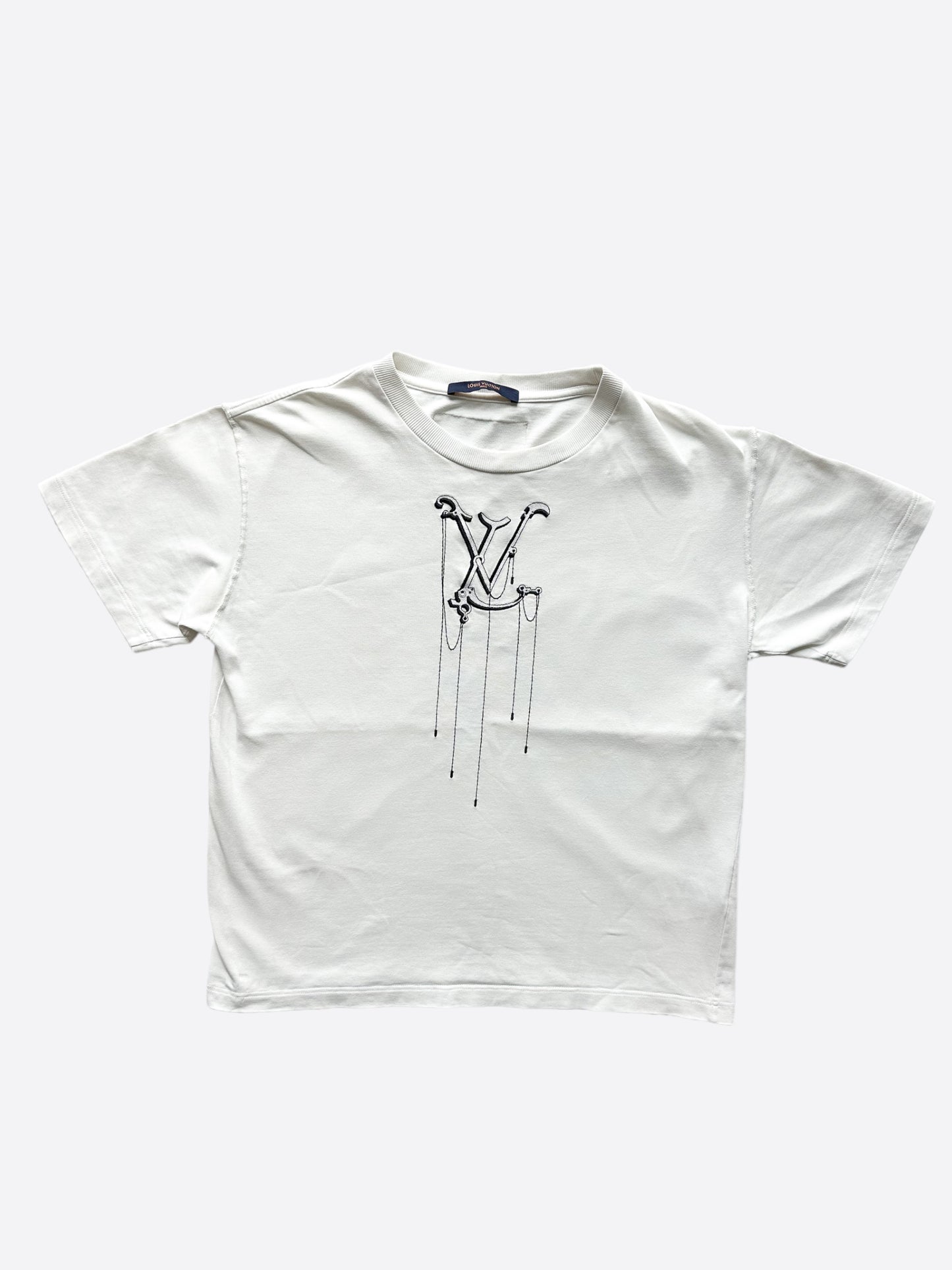 Louis Vuitton White Pendant Logo T-Shirt