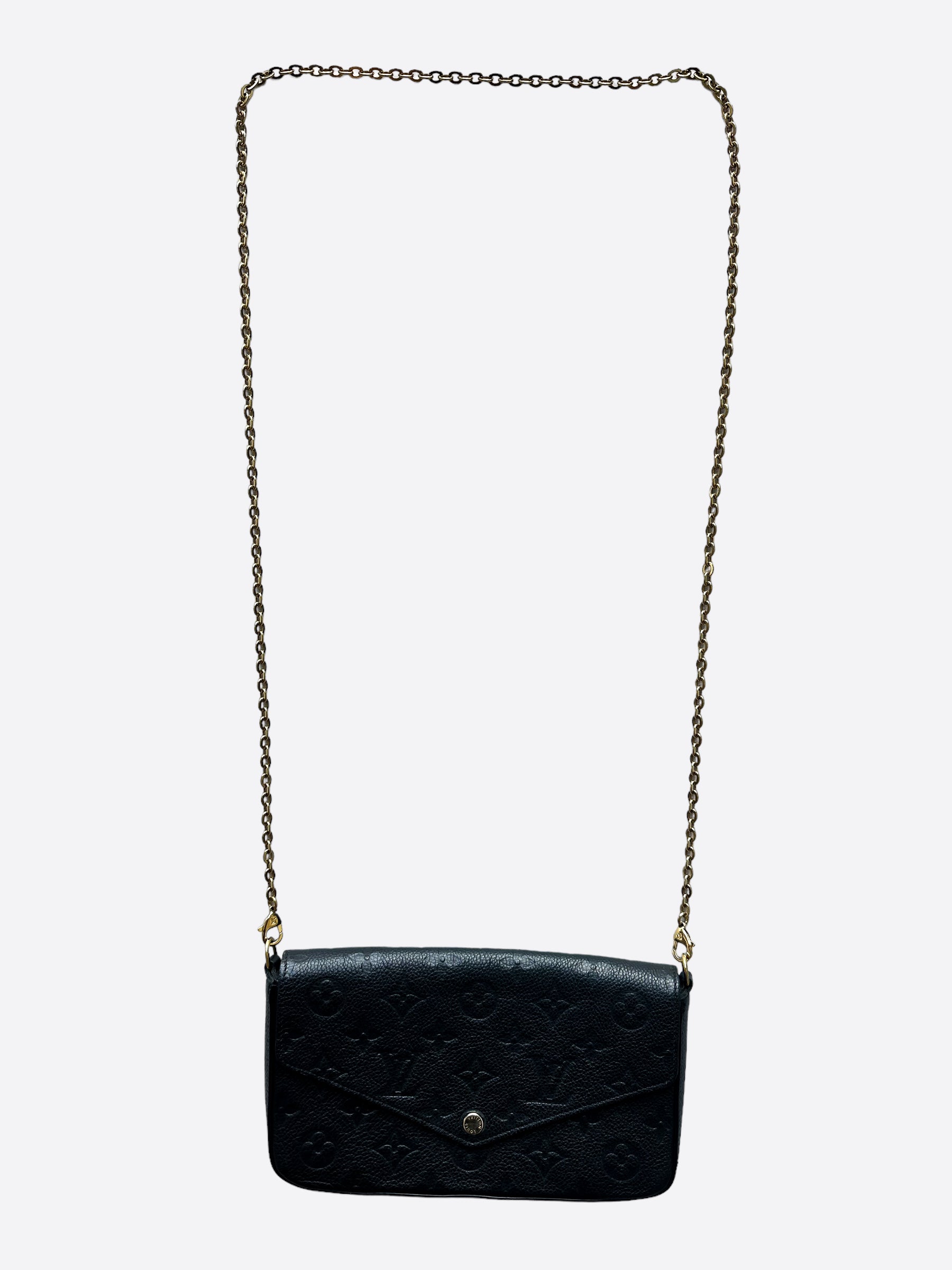 Louis Vuitton Empreinte Pochette Felicie Chain Wallet Black