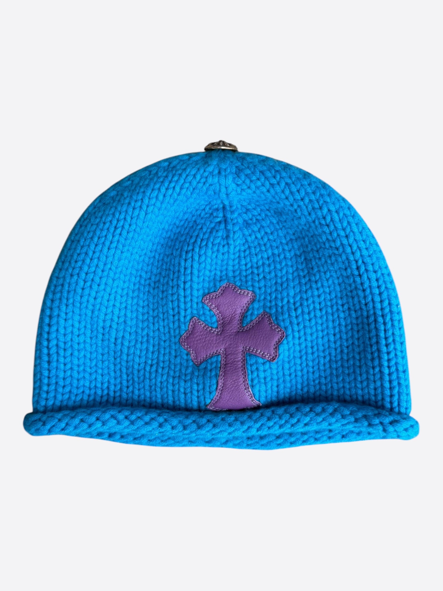 Chrome Hearts Blue & Purple Cross Patch Cashmere Beanie – Savonches