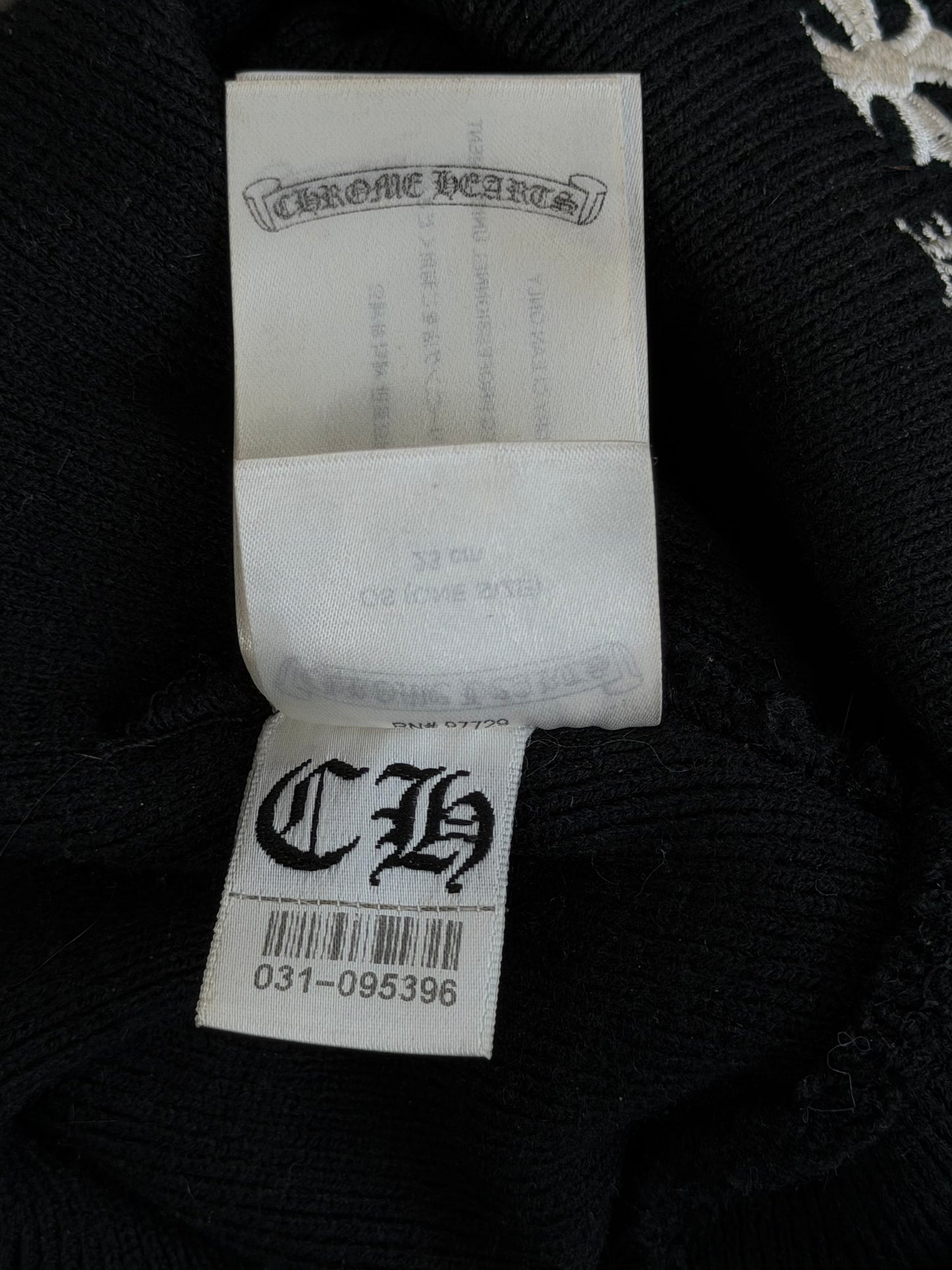 Chrome Hearts Black & White Embroidered Logo Beanie