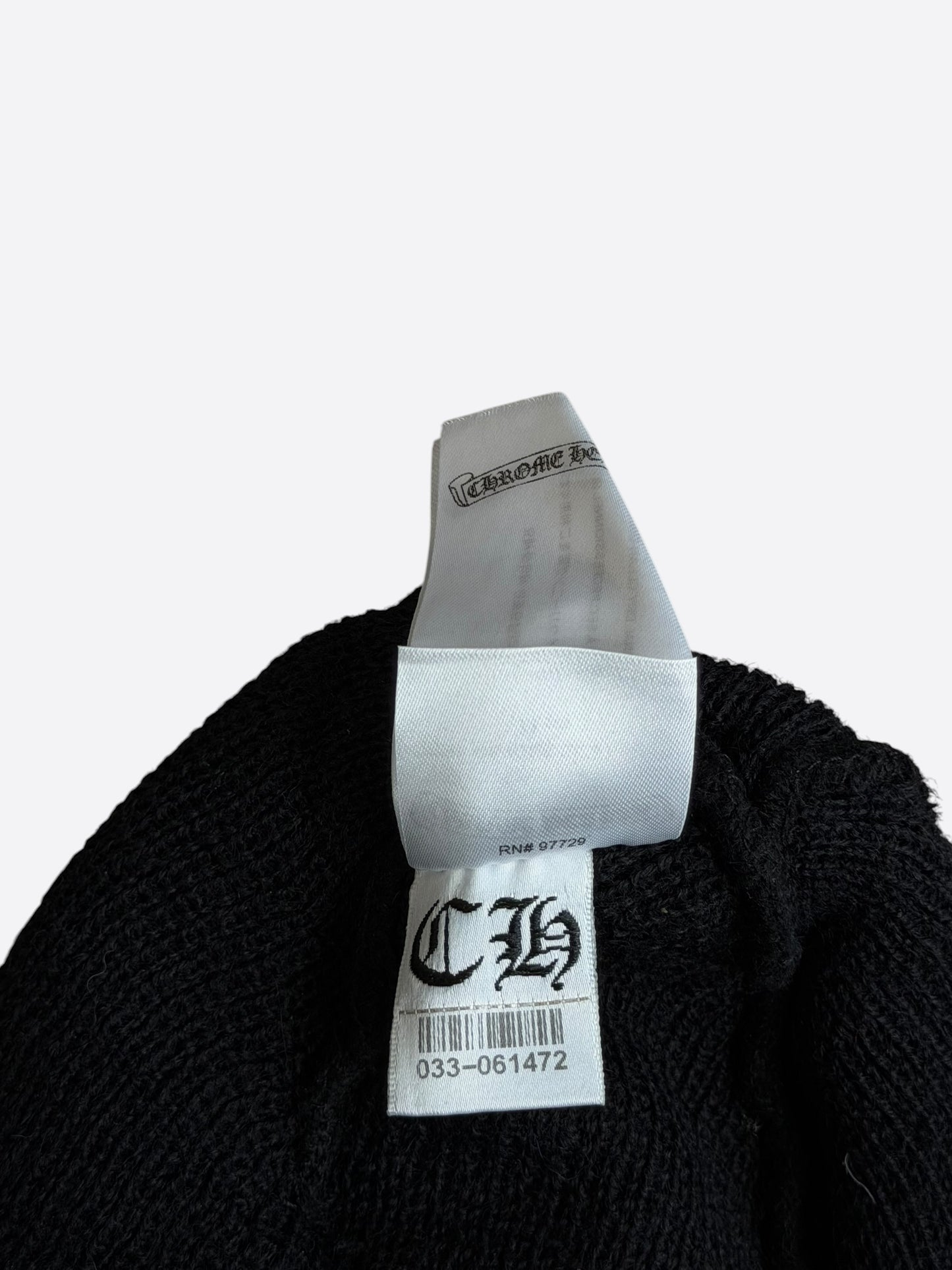 Chrome Hearts Black & White Horseshoe Logo Beanie