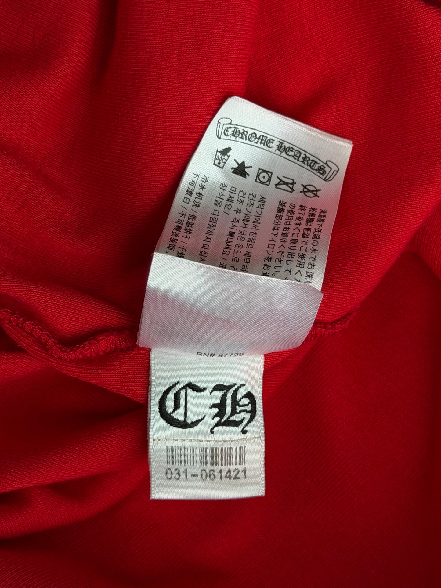 Chrome Hearts Black & Red Neck Logo Baseball Longsleeve T-Shirt