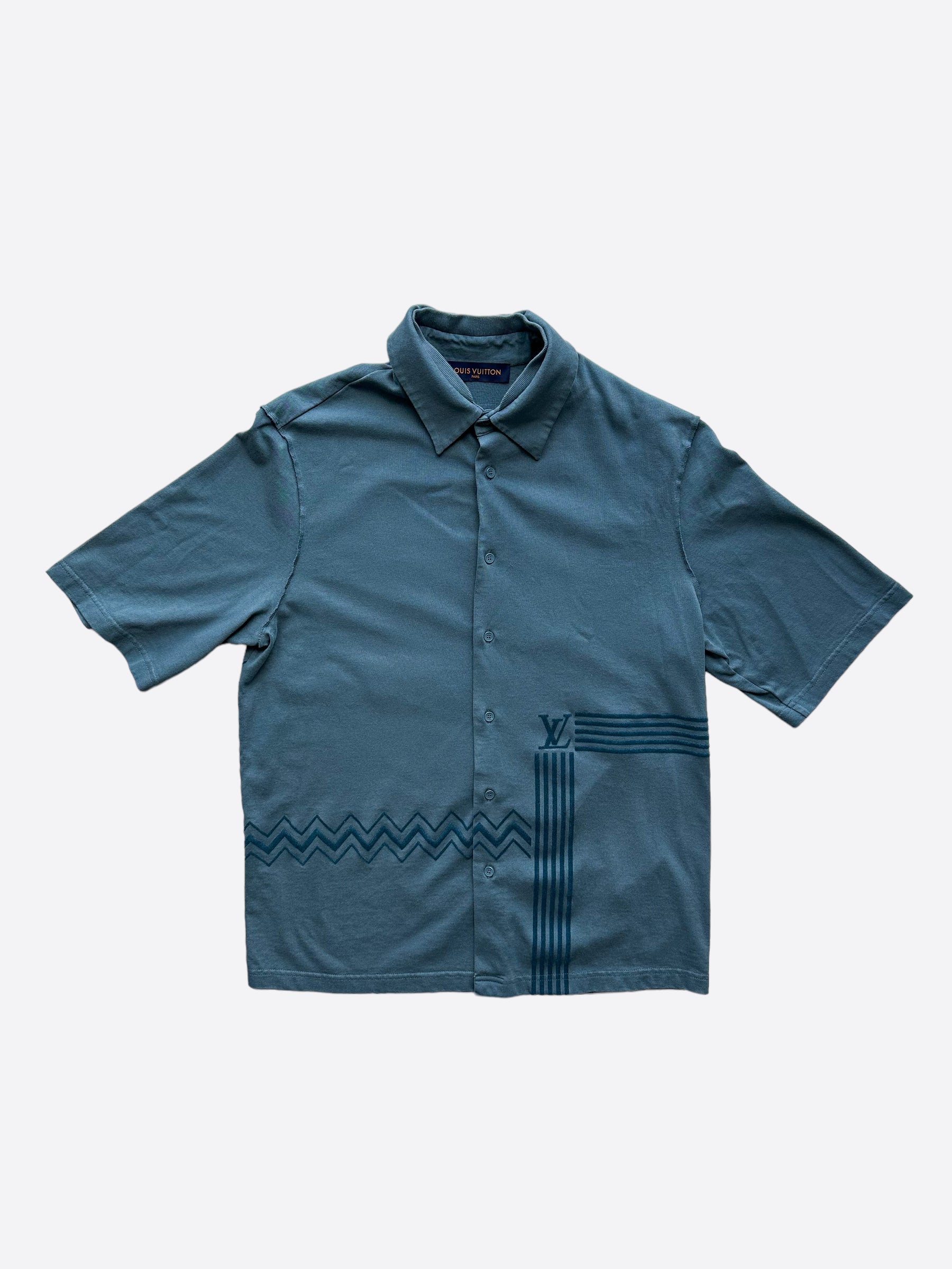 Louis Vuitton blue Embroidered Logo Polo Shirt