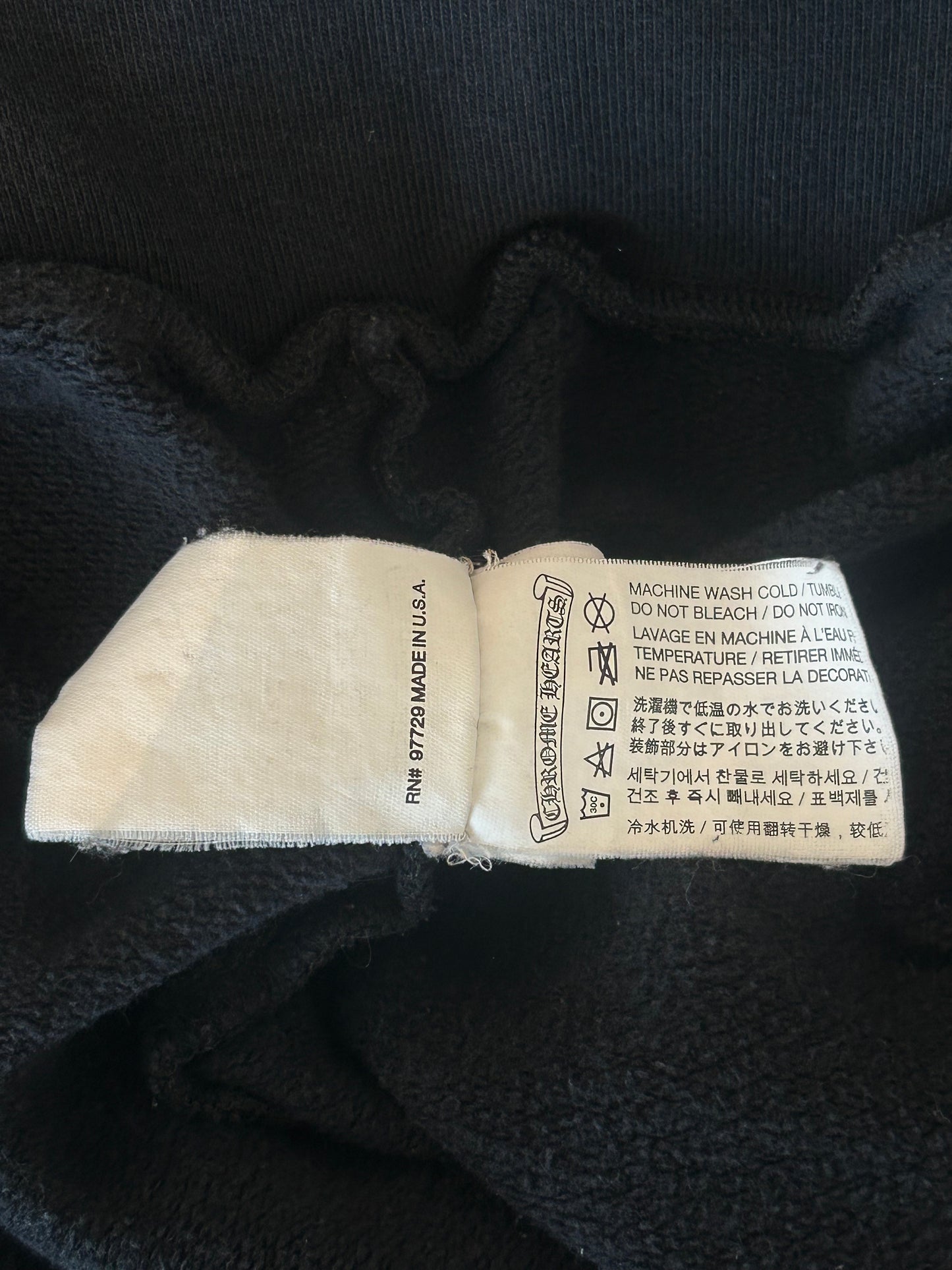 Chrome Hearts Black & White Horseshoe Logo Hoodie