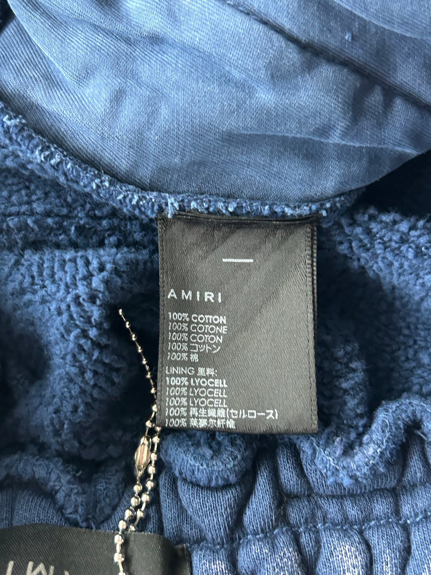 Amiri Blue & White Collegiate Logo Shorts