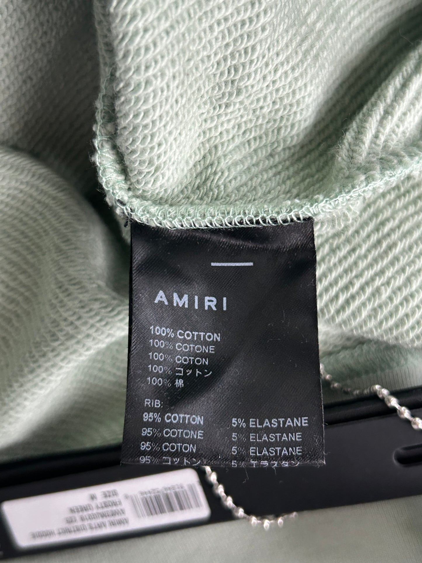 Amiri Green & White Arts District Logo Hoodie