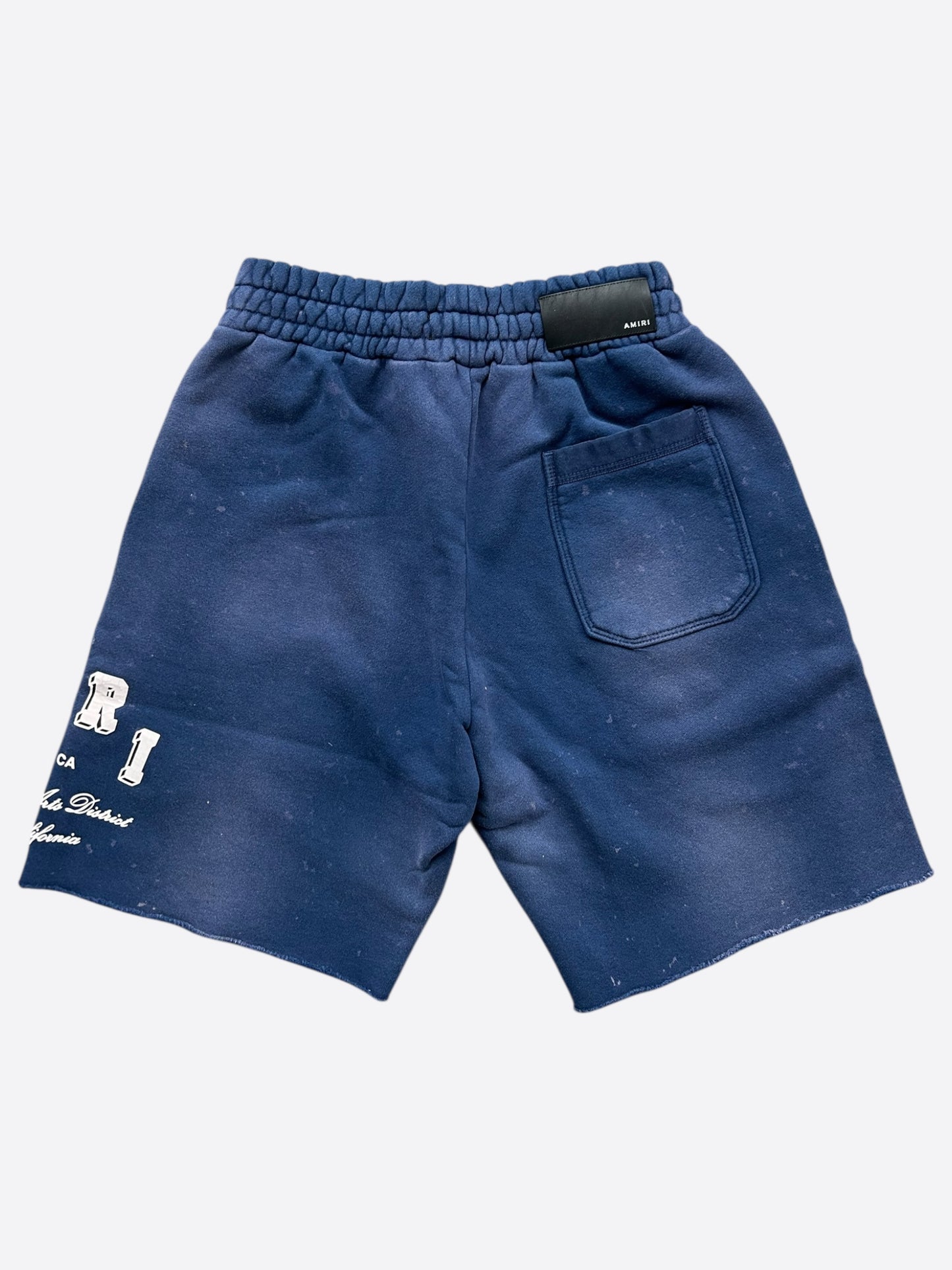 Amiri Blue & White Collegiate Logo Shorts